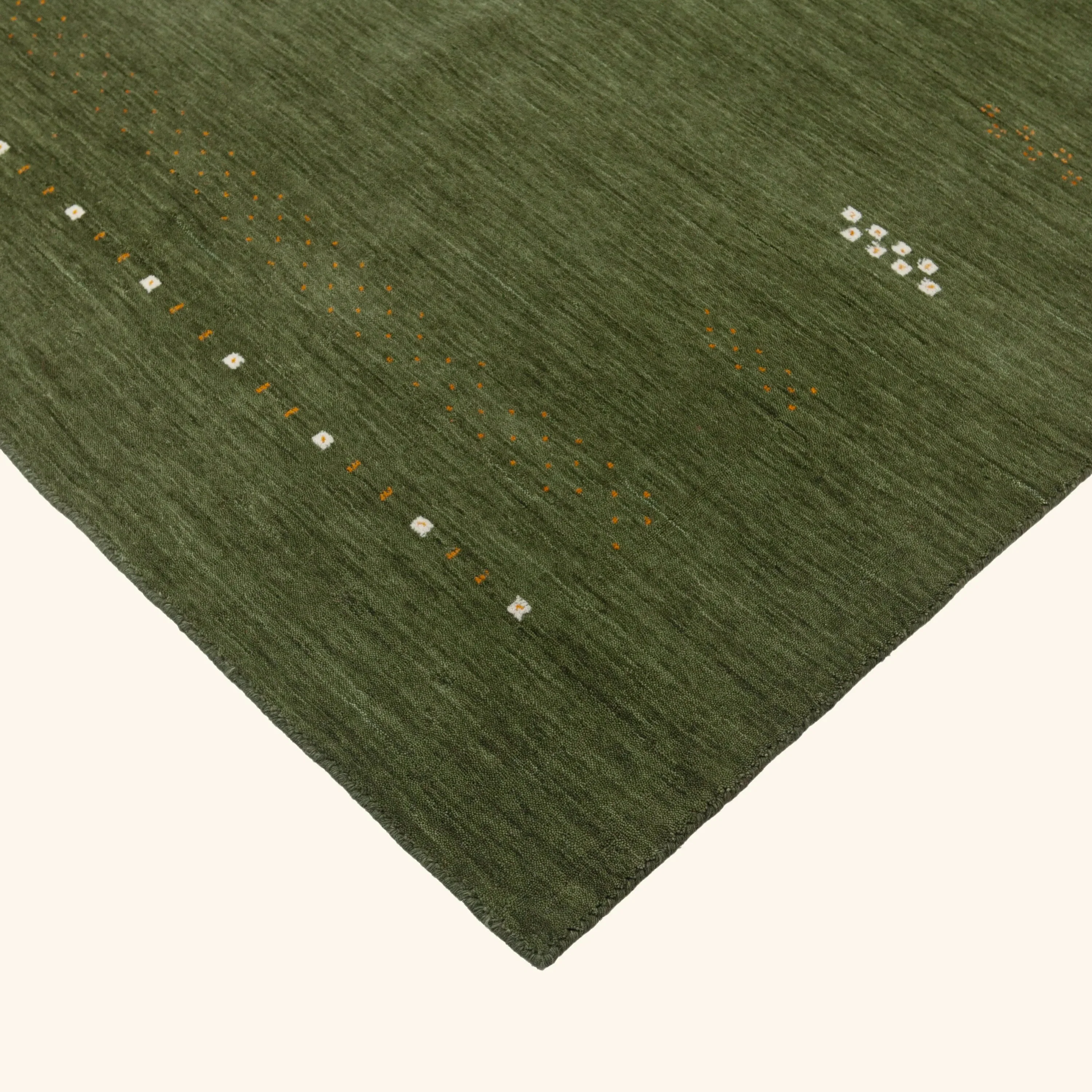 Green Solid Indo Gabbeh Rug - 5'1" x 8'2" - Image 3
