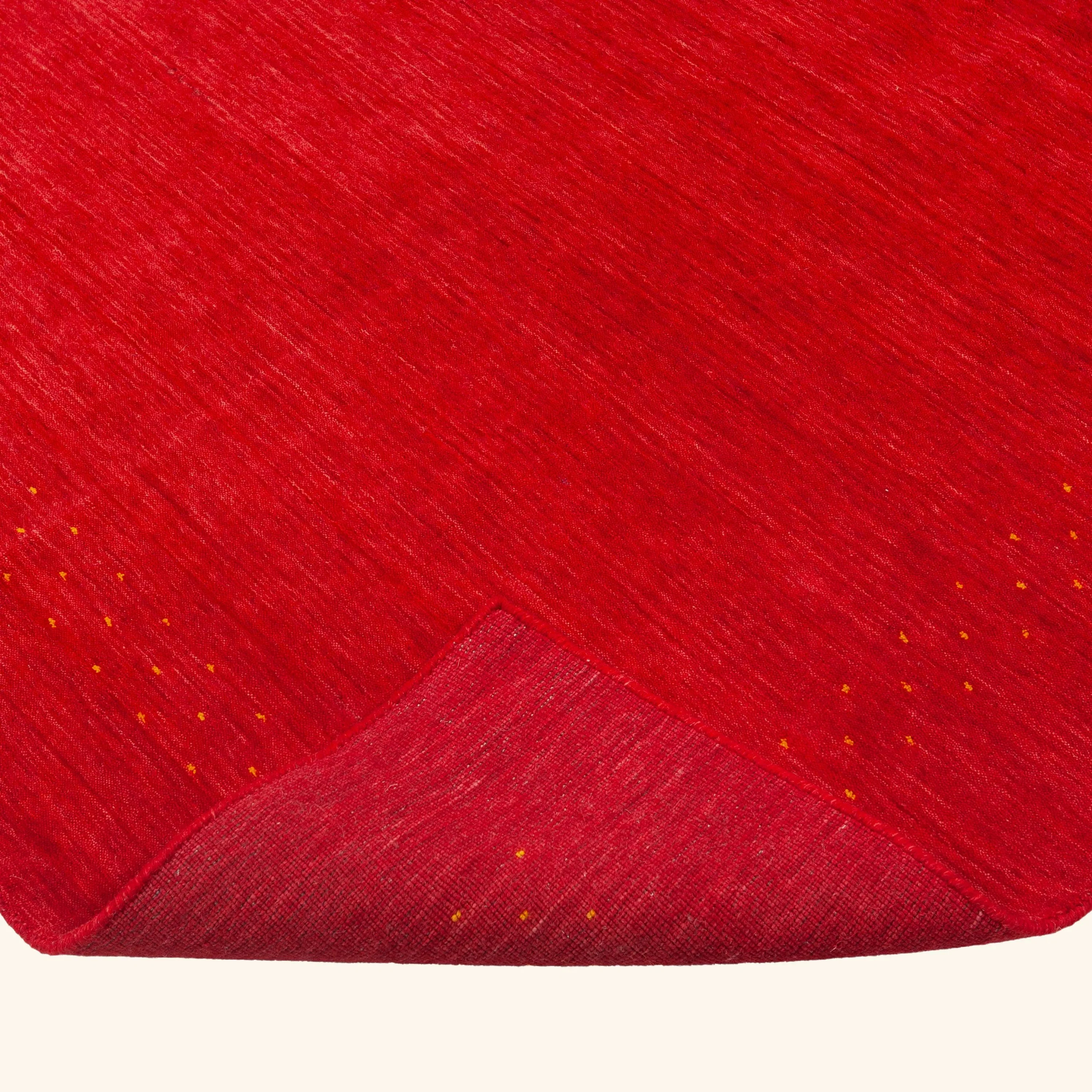 Red Solid Indo Gabbeh Rug - 5'1" x 8'1" - Image 4
