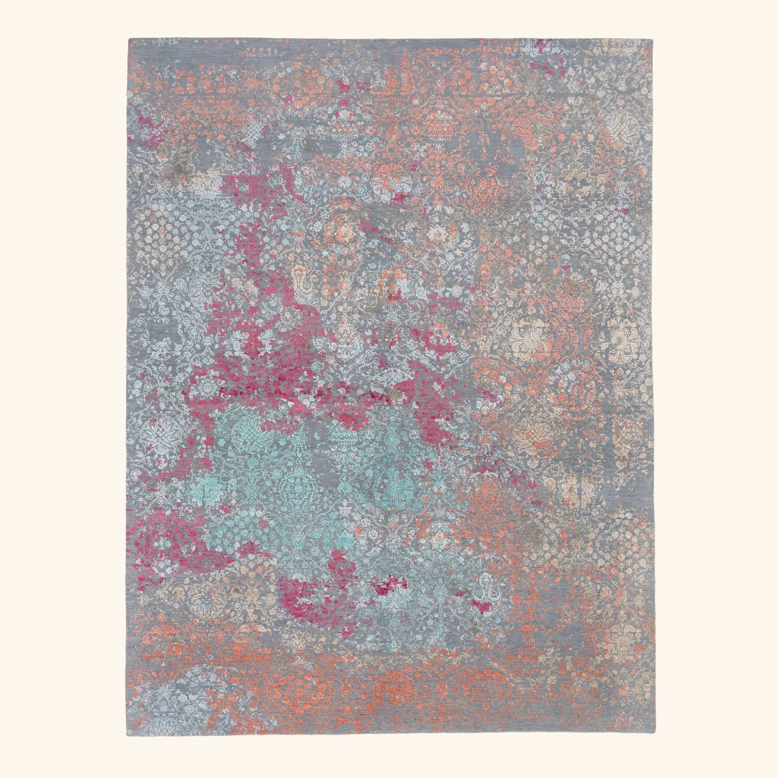 Multicolored Contemporary Indo Ikat Rug - 9' x 11'10"