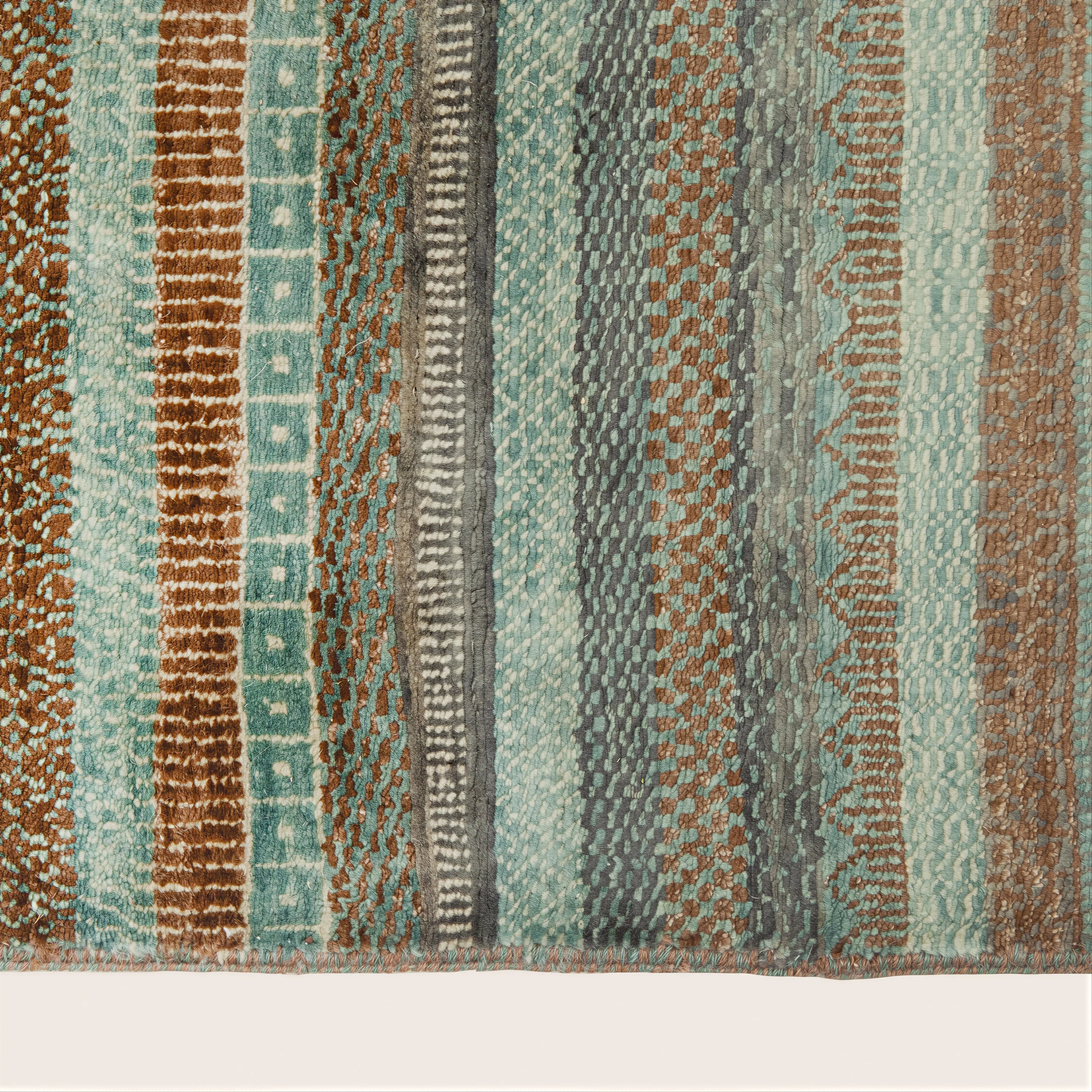 Blue Contemporary Indo Savannah Rug - 8'10" x 11'10" - Image 5