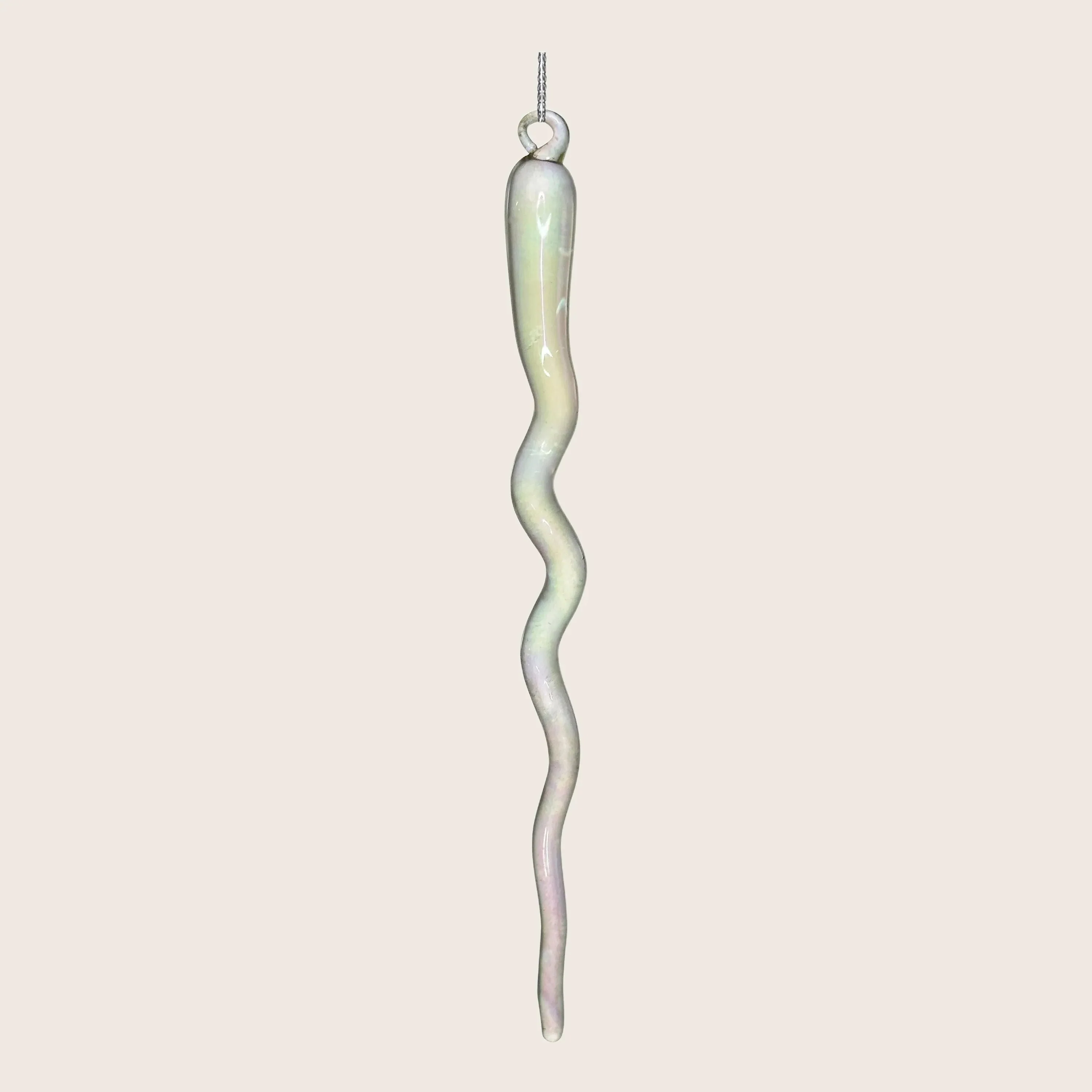 Iridescent Glass Icicle Ornament - Image 2