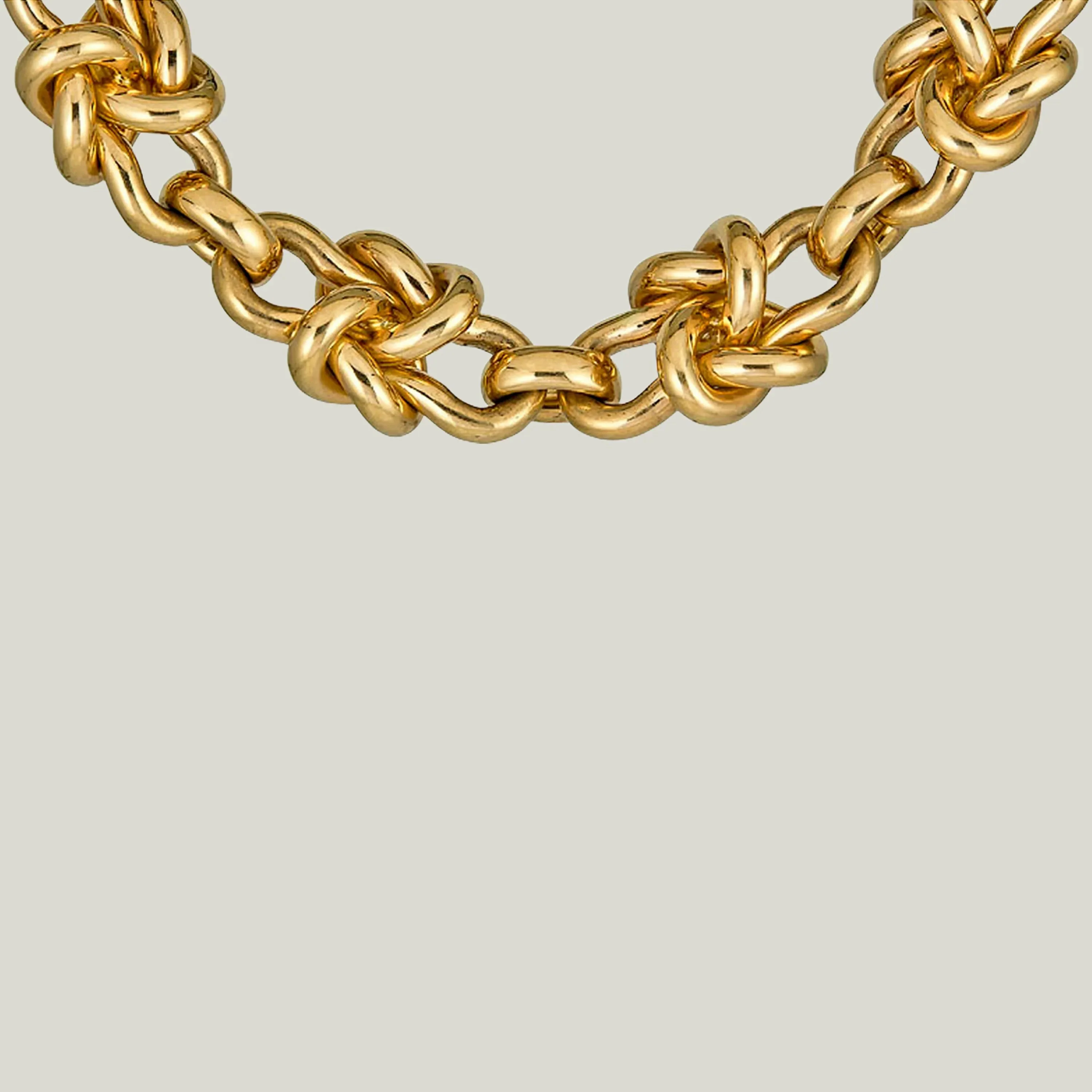Italian Vintage 18K Yellow Gold Chunky Knot Motif Necklace and Bracelet - Image 3