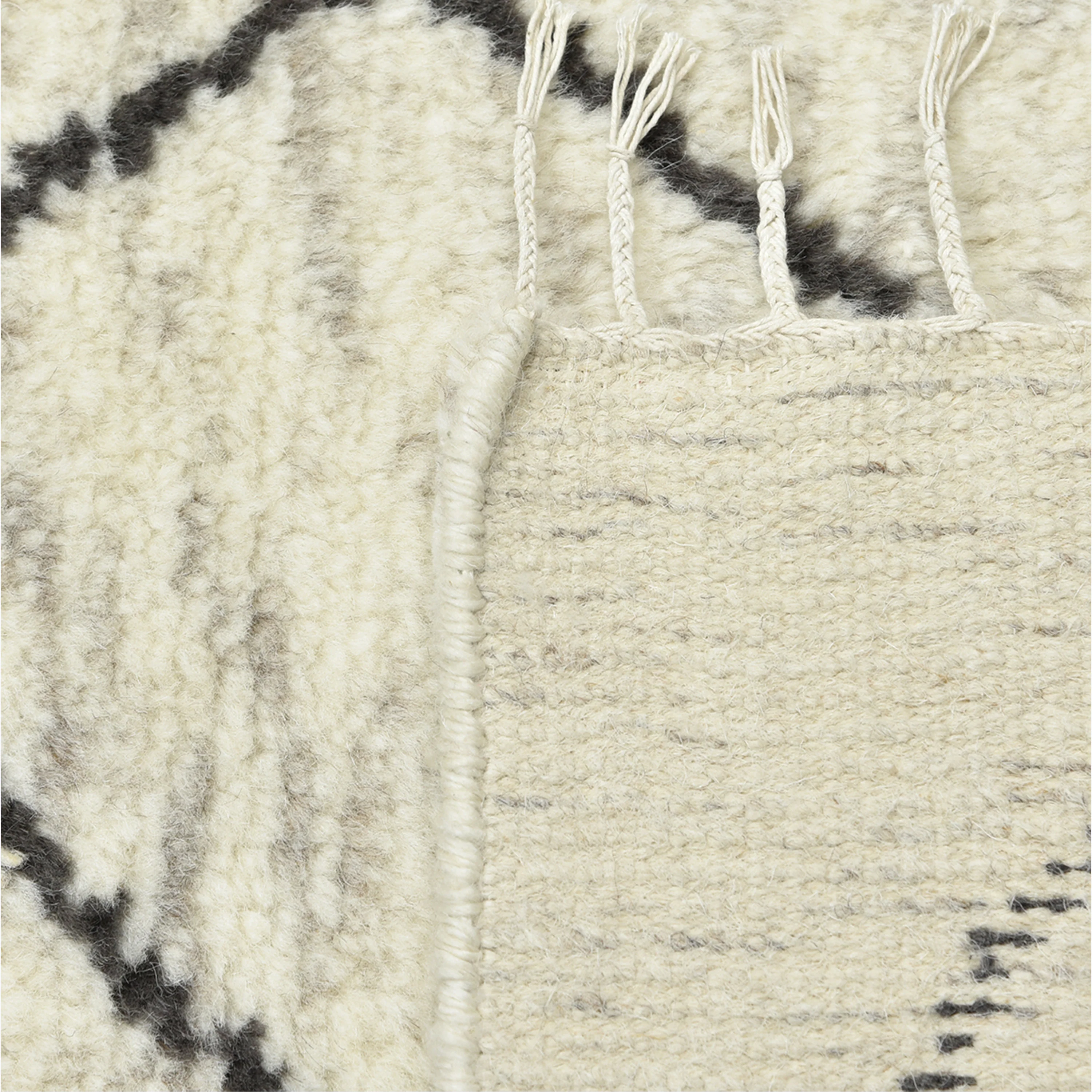 Ivory Moroccan Wool Cotton Blend Rug - Image 4