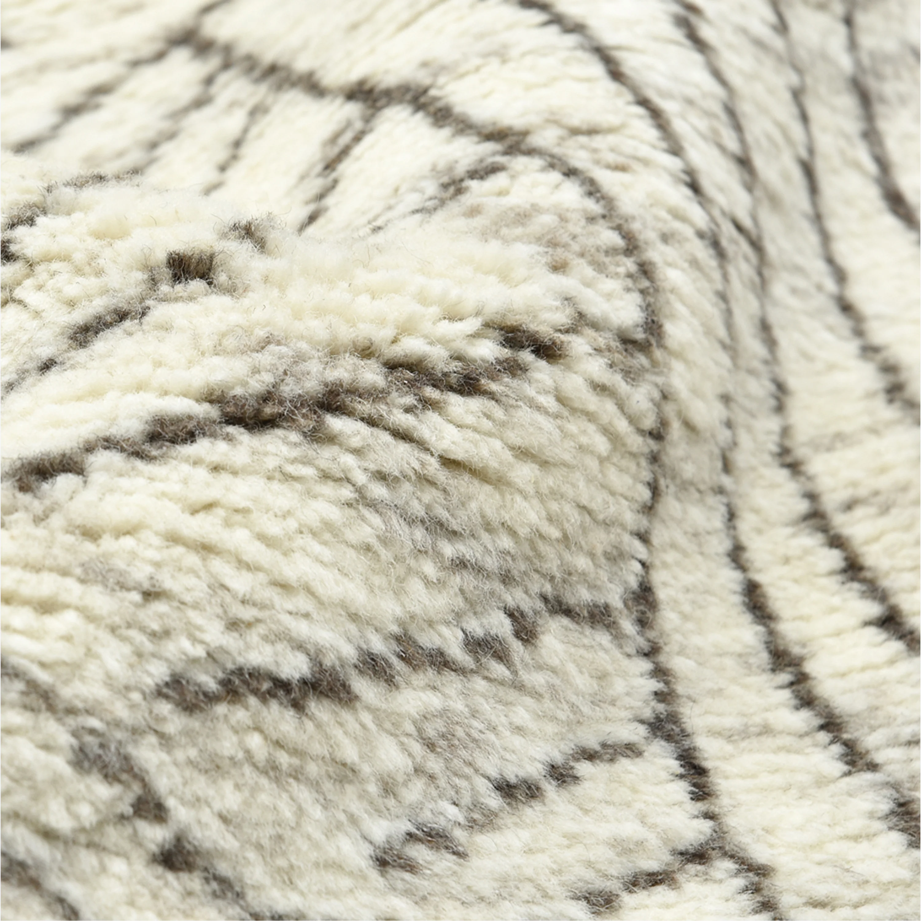 Ivory Moroccon Wool Cotton Blend Rug - 5' x 8' - Image 3
