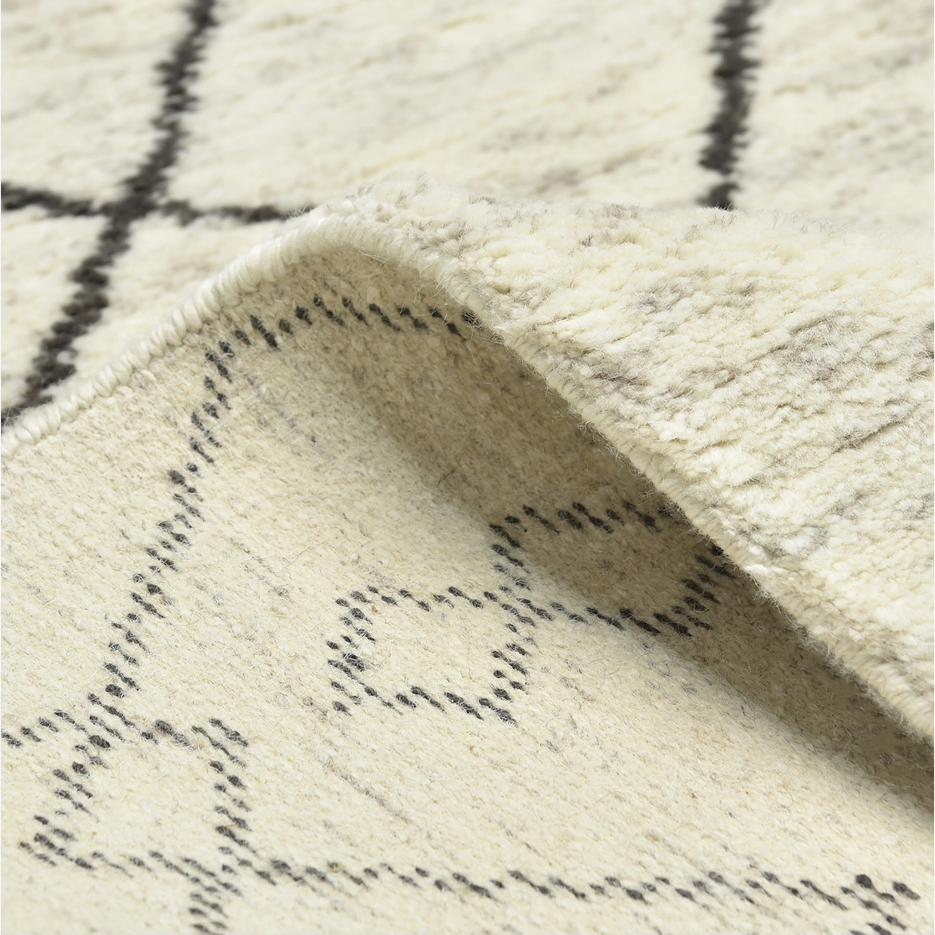 Ivory Moroccan Wool Cotton Blend Rug - Image 5