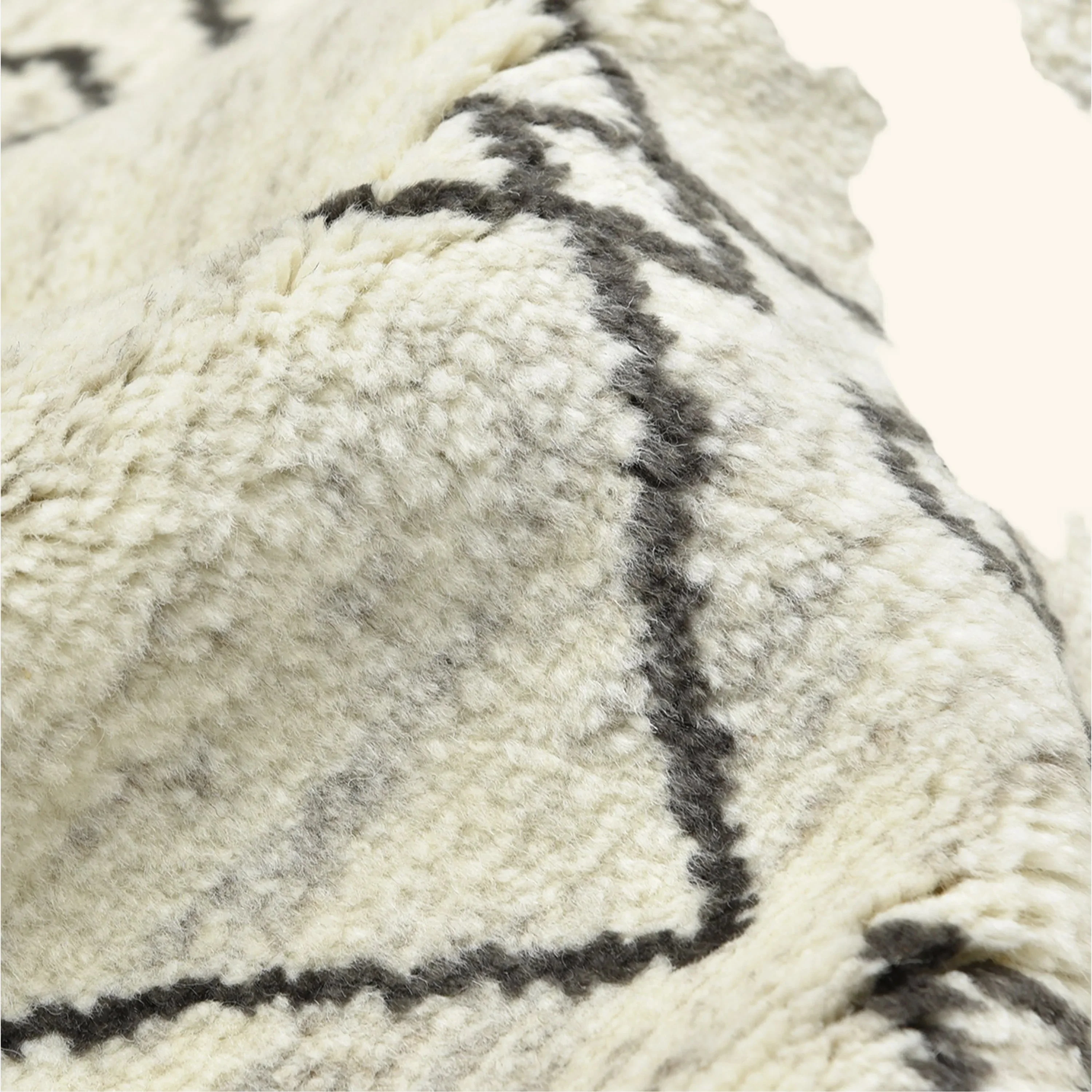 Ivory Moroccan Wool Cotton Blend Rug - Image 6