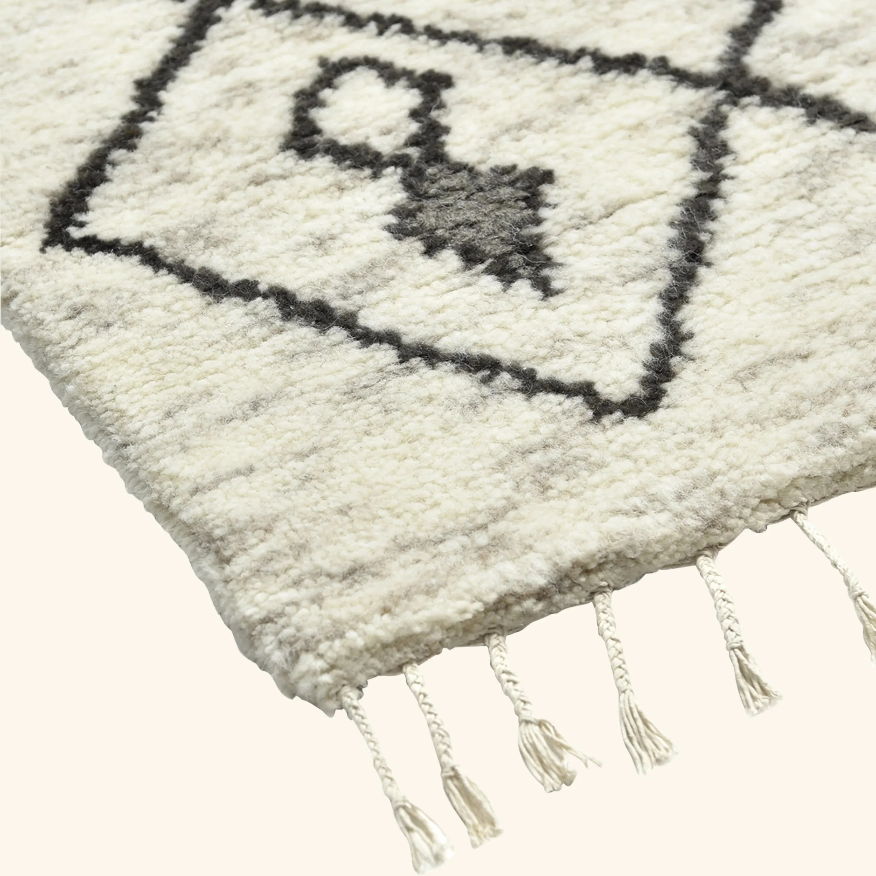 Ivory Moroccan Wool Cotton Blend Rug - Image 7