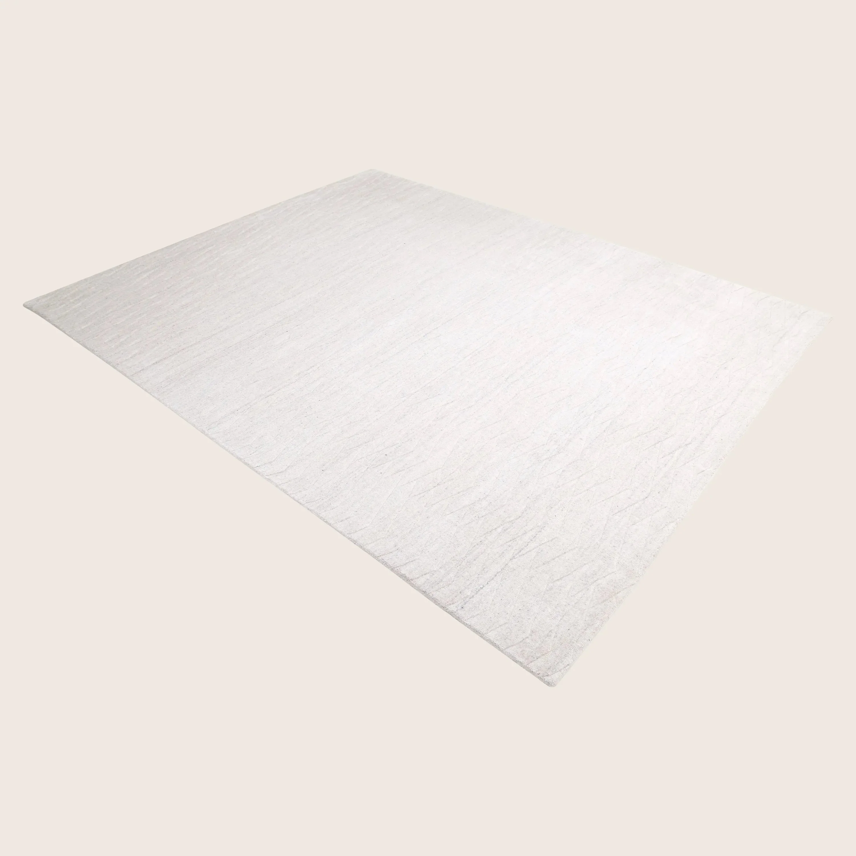 Ivory Solid Art Silk Wool Blend Rug - 5' x 8' - Image 8