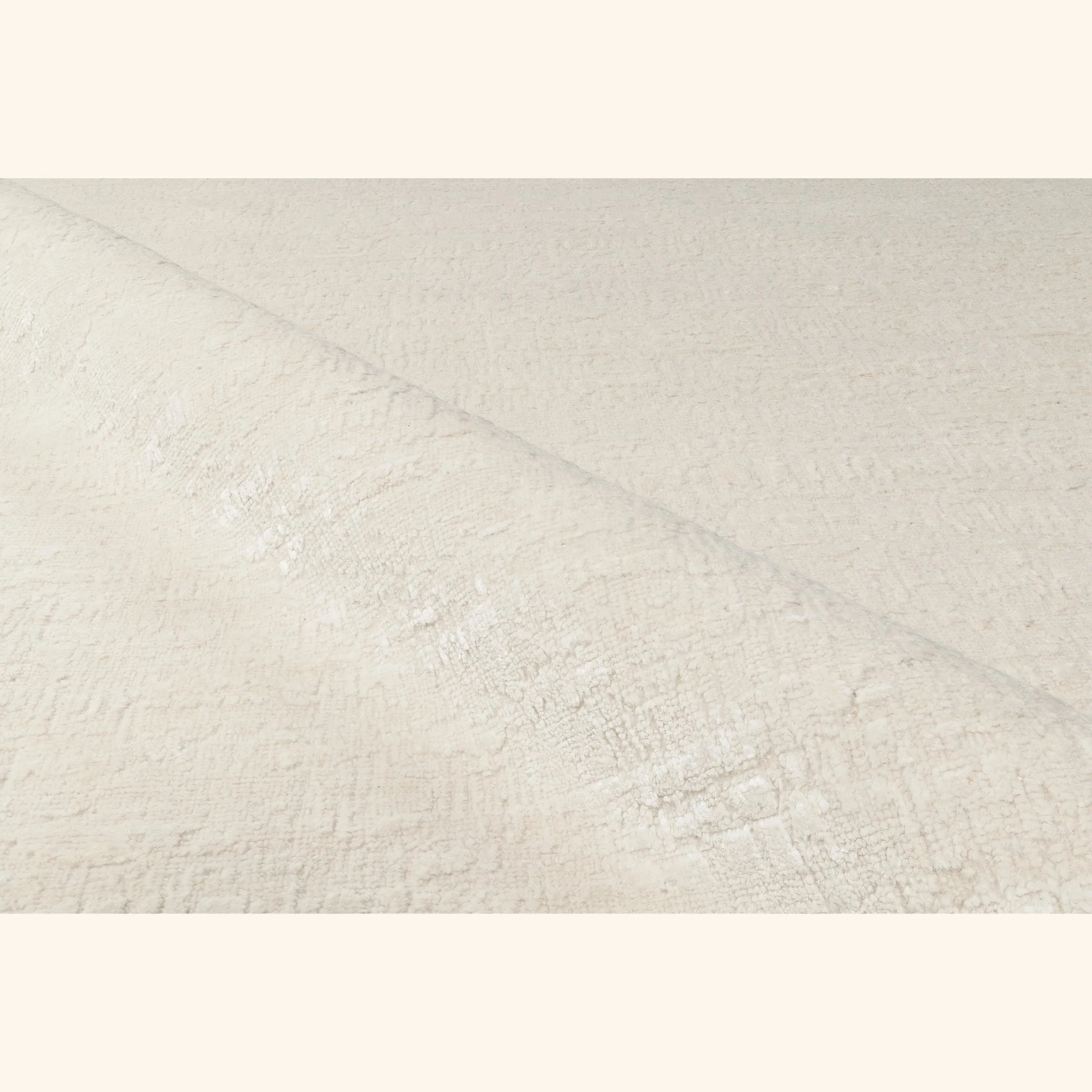 Ivory Textured Wool Silk Linen Blend Rug - 8' x 10' - Image 3