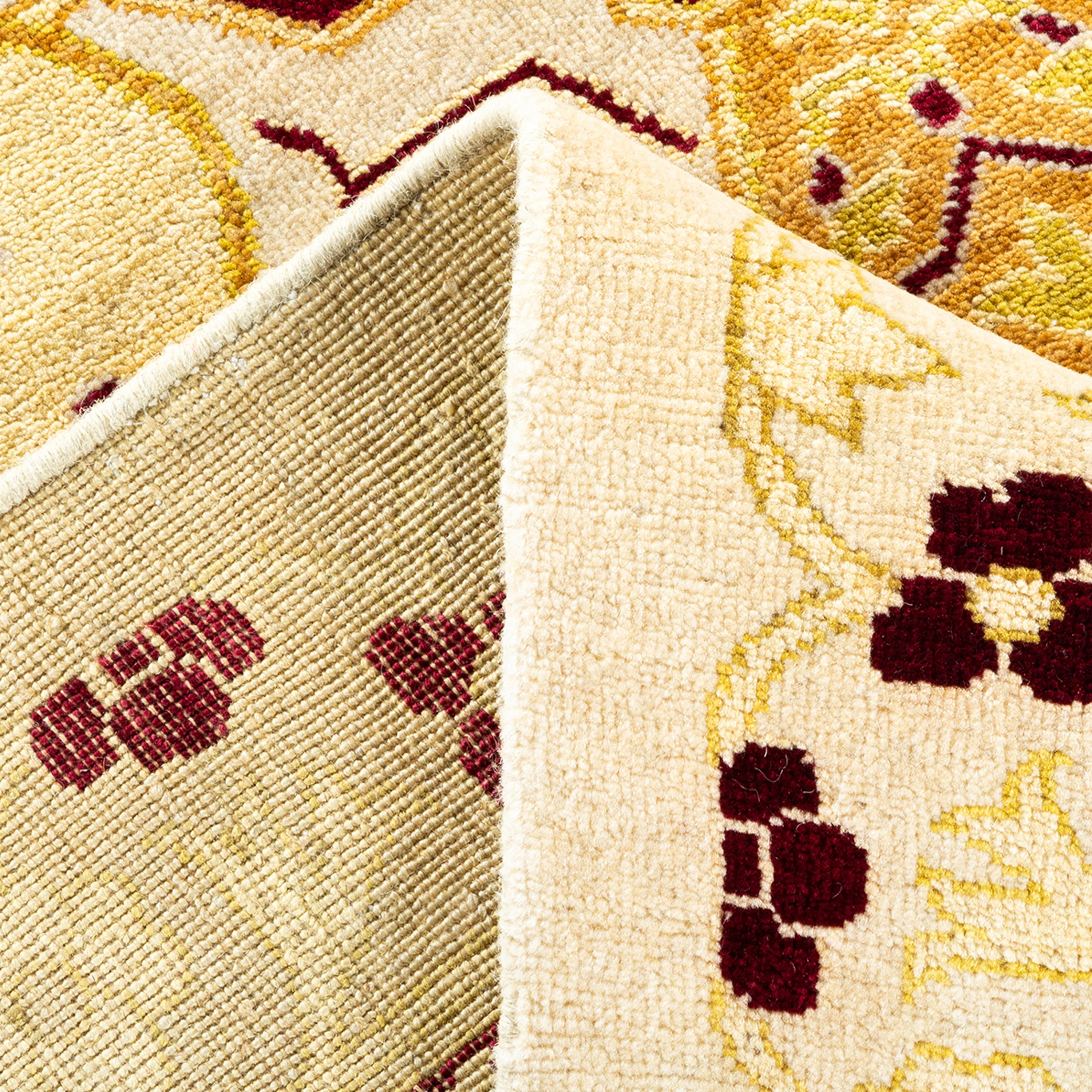 Ivory Traditional Mogul Wool Rug - 10'1" x 13'7" - Image 6
