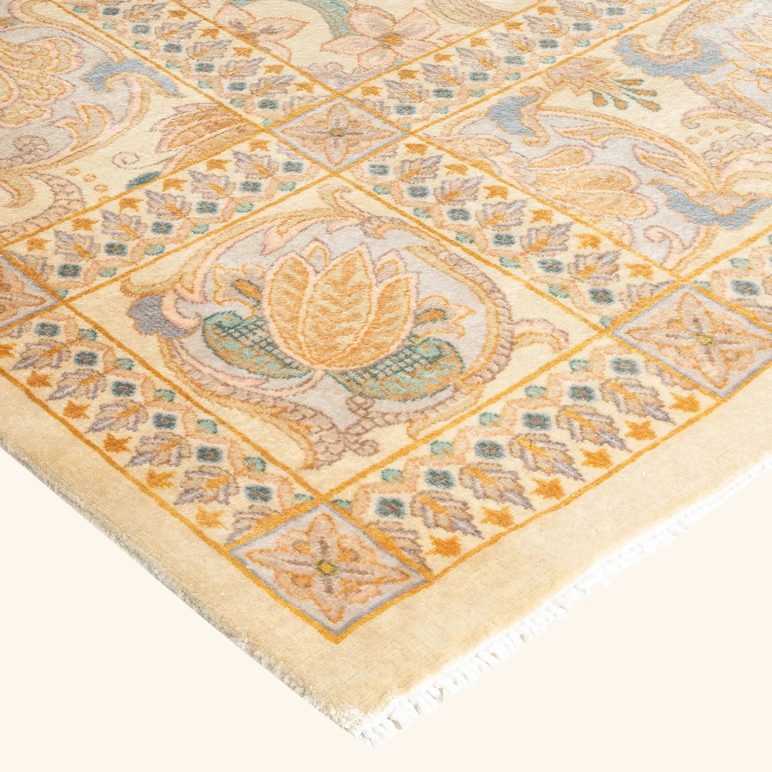 Ivory Traditional Mogul Wool Rug - 9' x 12'4" - Image 2