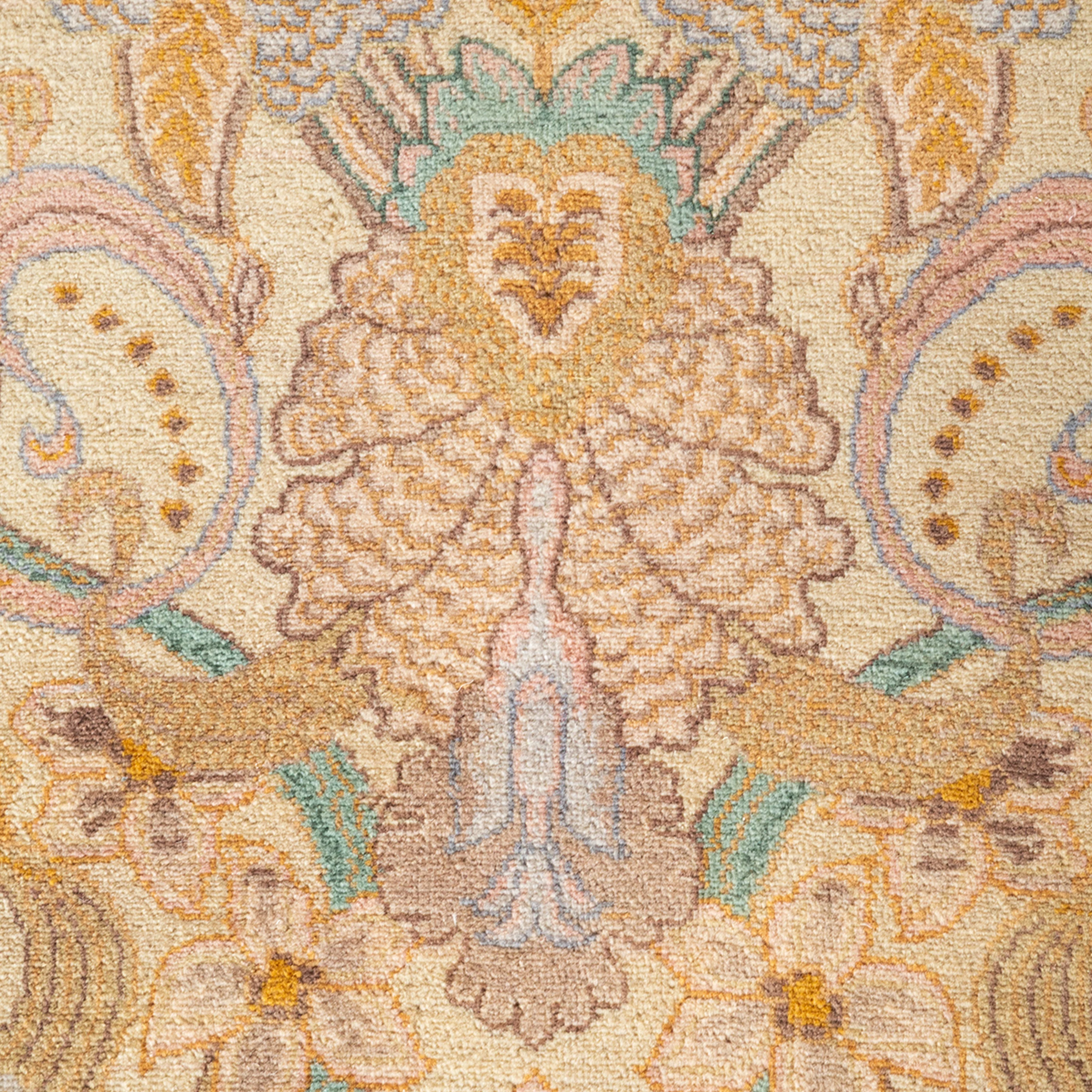 Ivory Traditional Mogul Wool Rug - 9' x 12'4" - Image 3