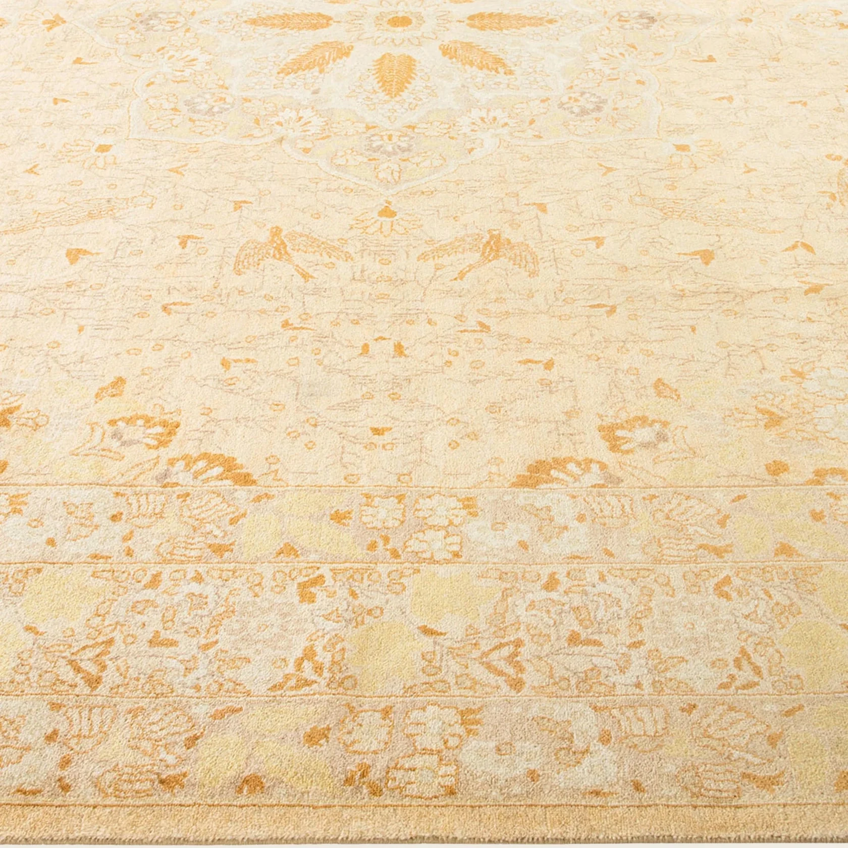 Ivory Traditional Mogul Wool Rug - 9'3" x 12'4" - Image 4