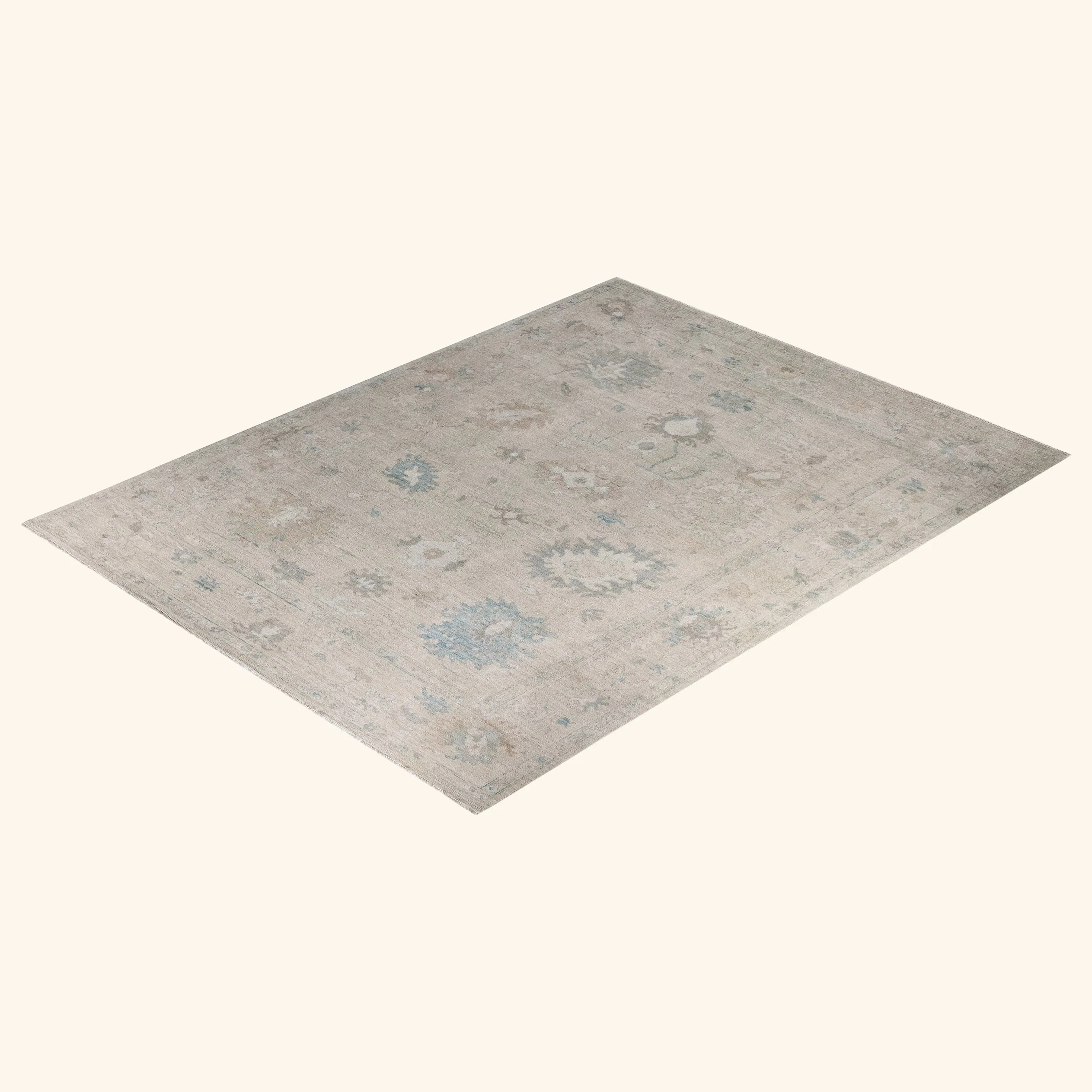 Ivory Traditional Oushak Wool Rug - 8'9" x 11'7" - Image 8