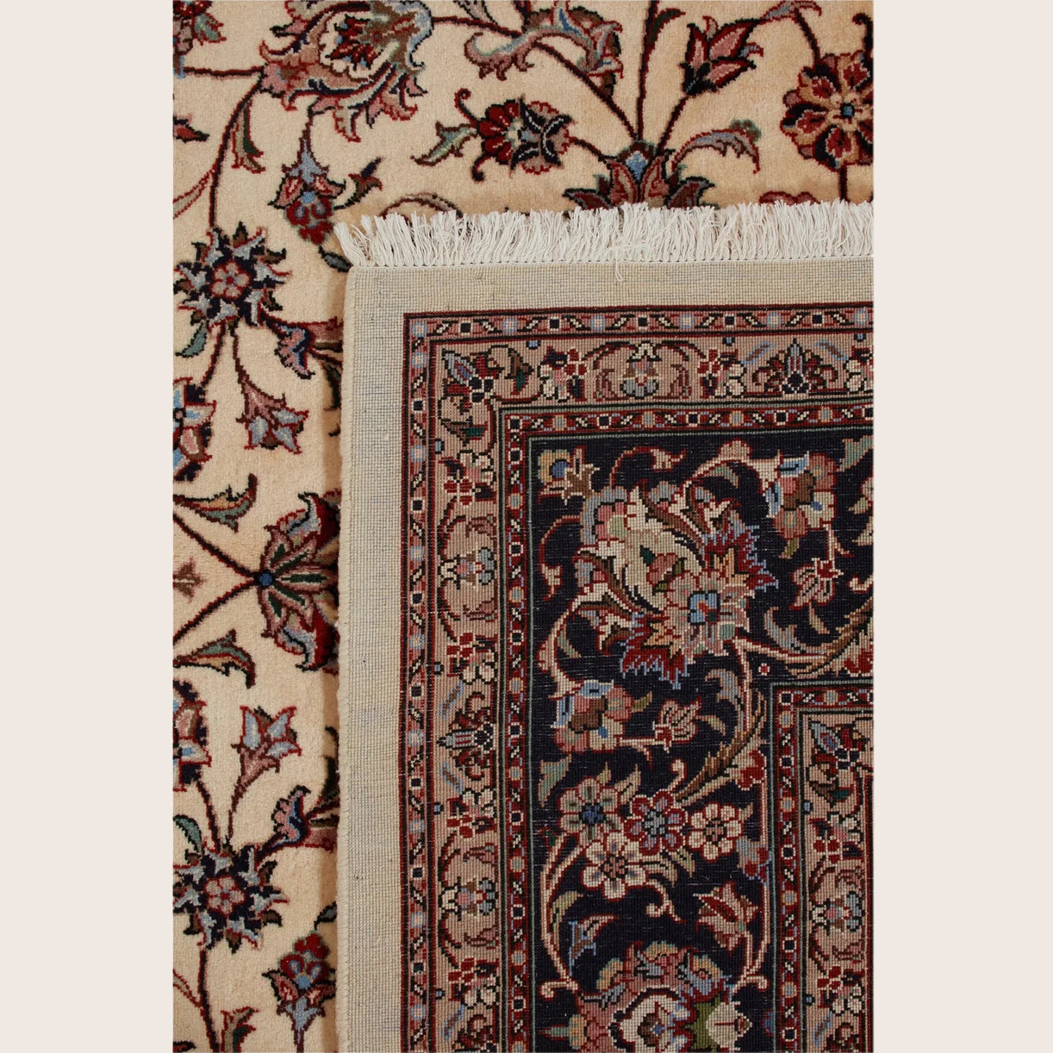 Ivory Traditional Persian Kashmar Wool Rug - 6'6" x 10' - Image 8