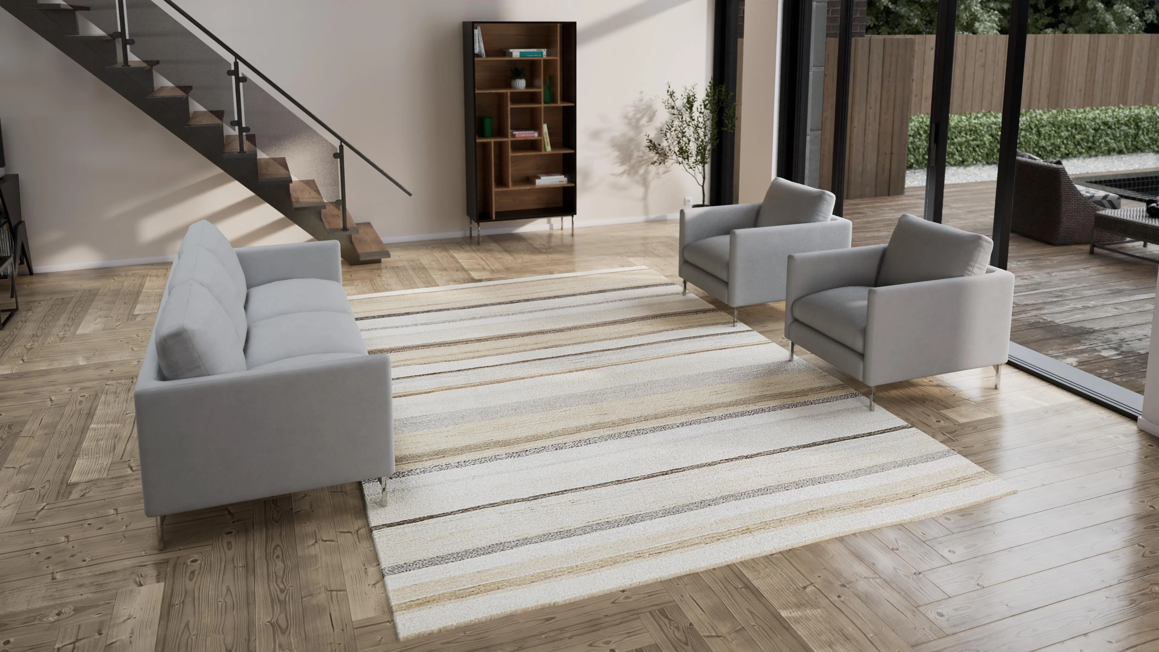 Beige Flatweave Hemp Rug - 9'9" x 13'9" - Image 3