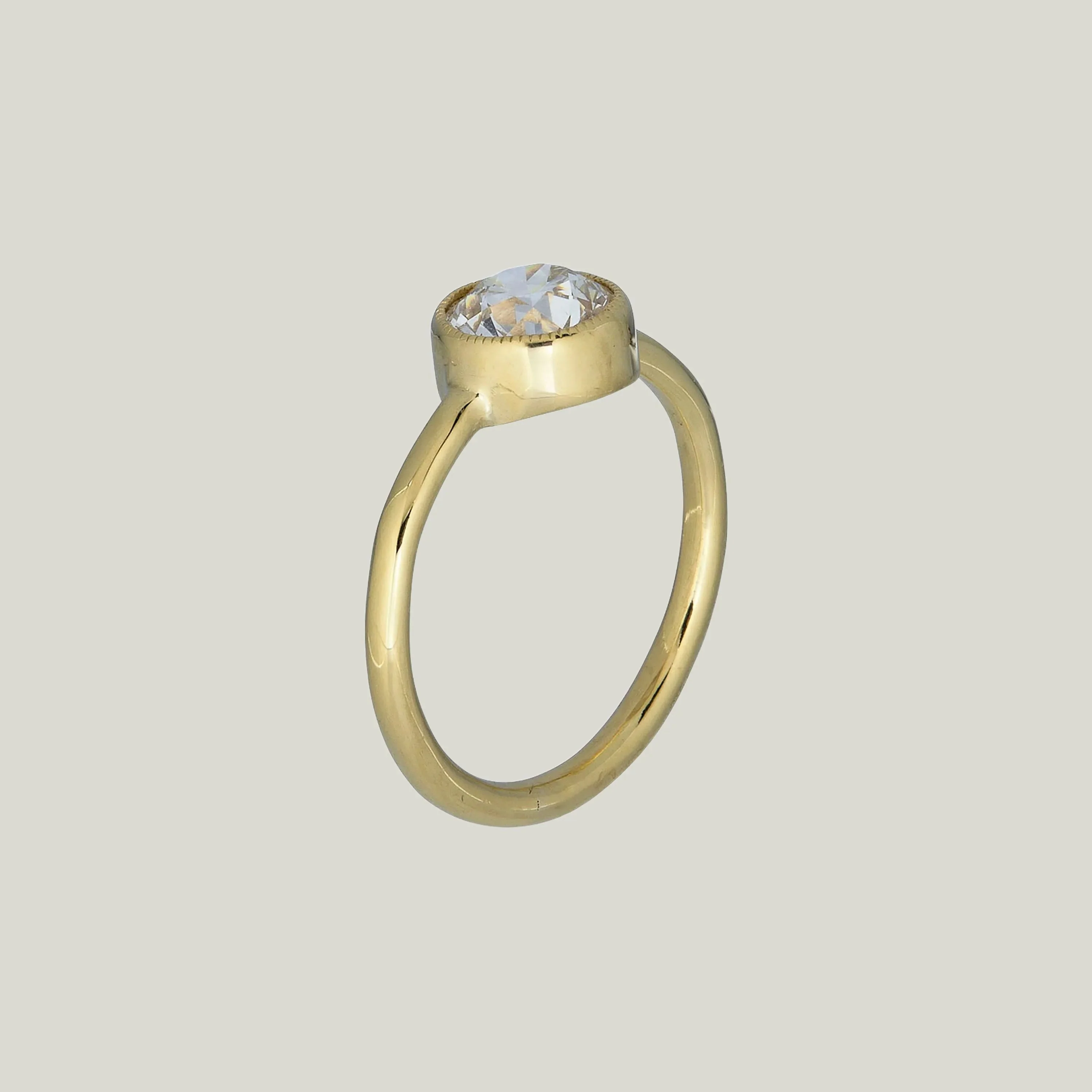Old Euro Cut Diamond Bezel Solitaire - Image 2