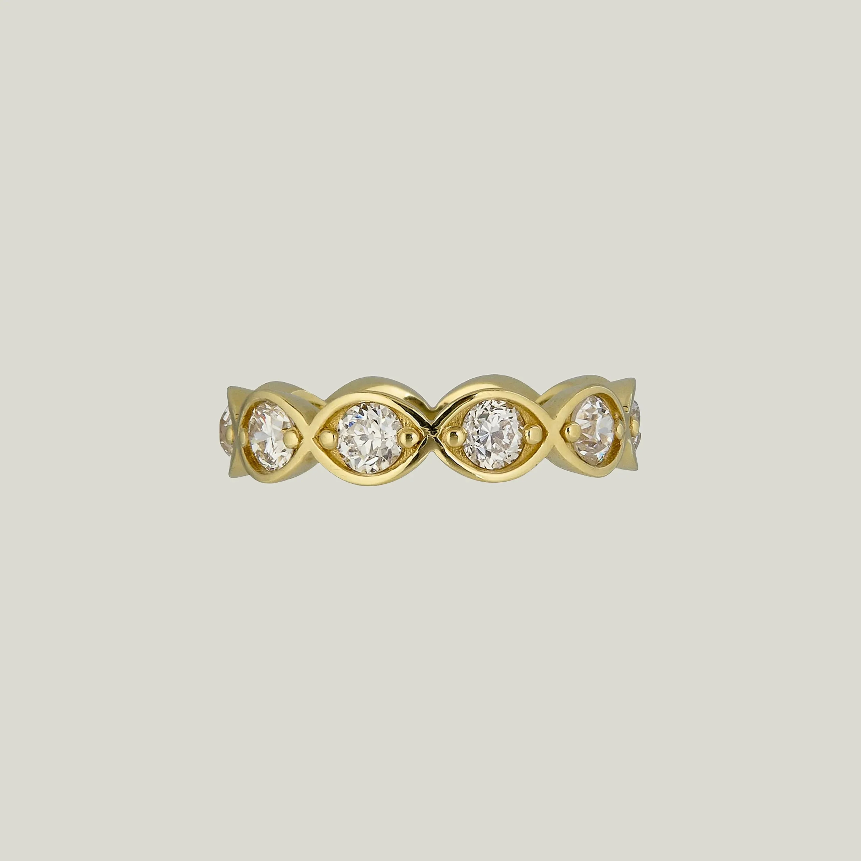 Old Euro Cut Diamond Navette Eternity Band