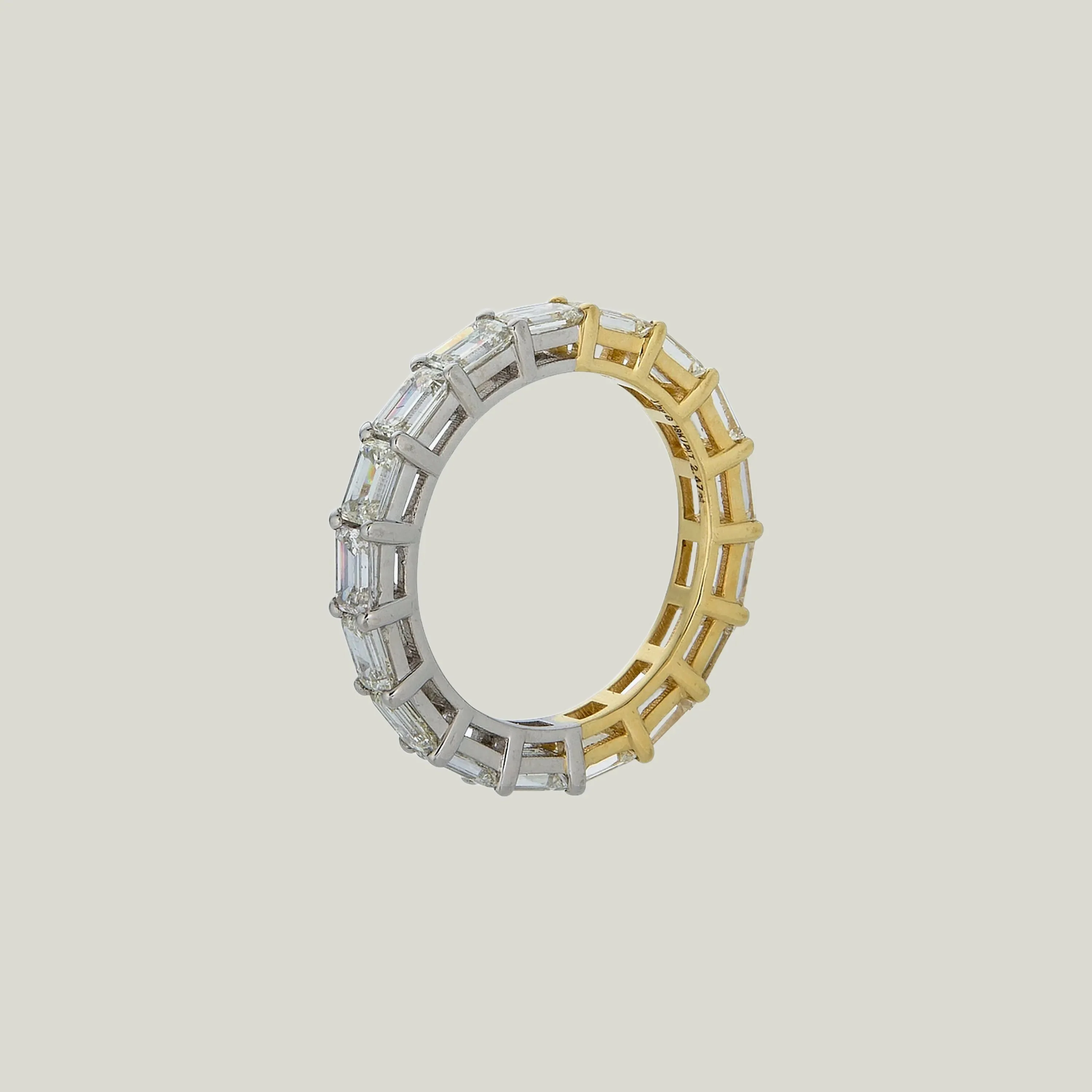 Baguette Cut Diamond Yin-Yang Eternity Band - Image 2