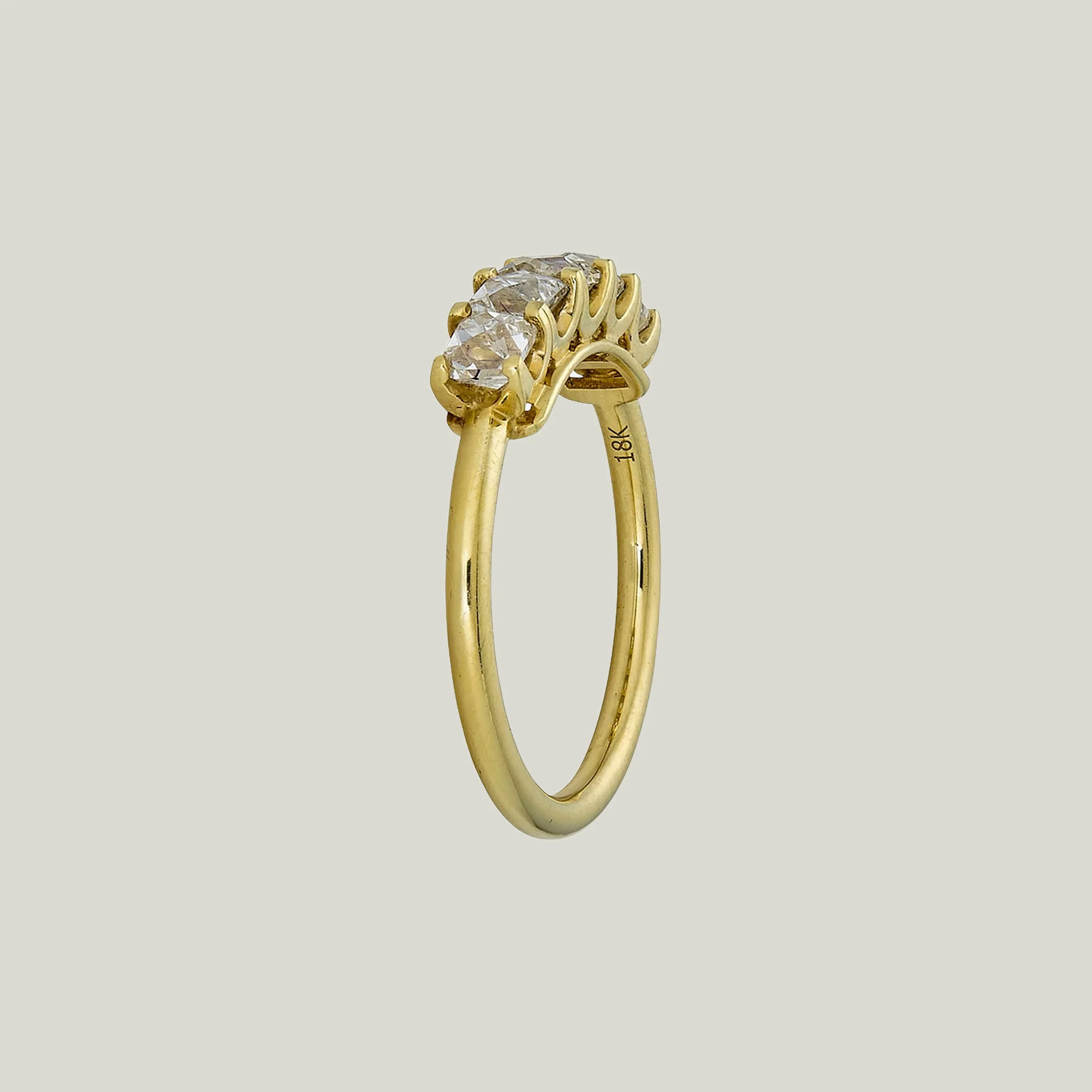 Contemporary Platinum and 18K Yellow Gold French Cut Diamond Band - Image 2