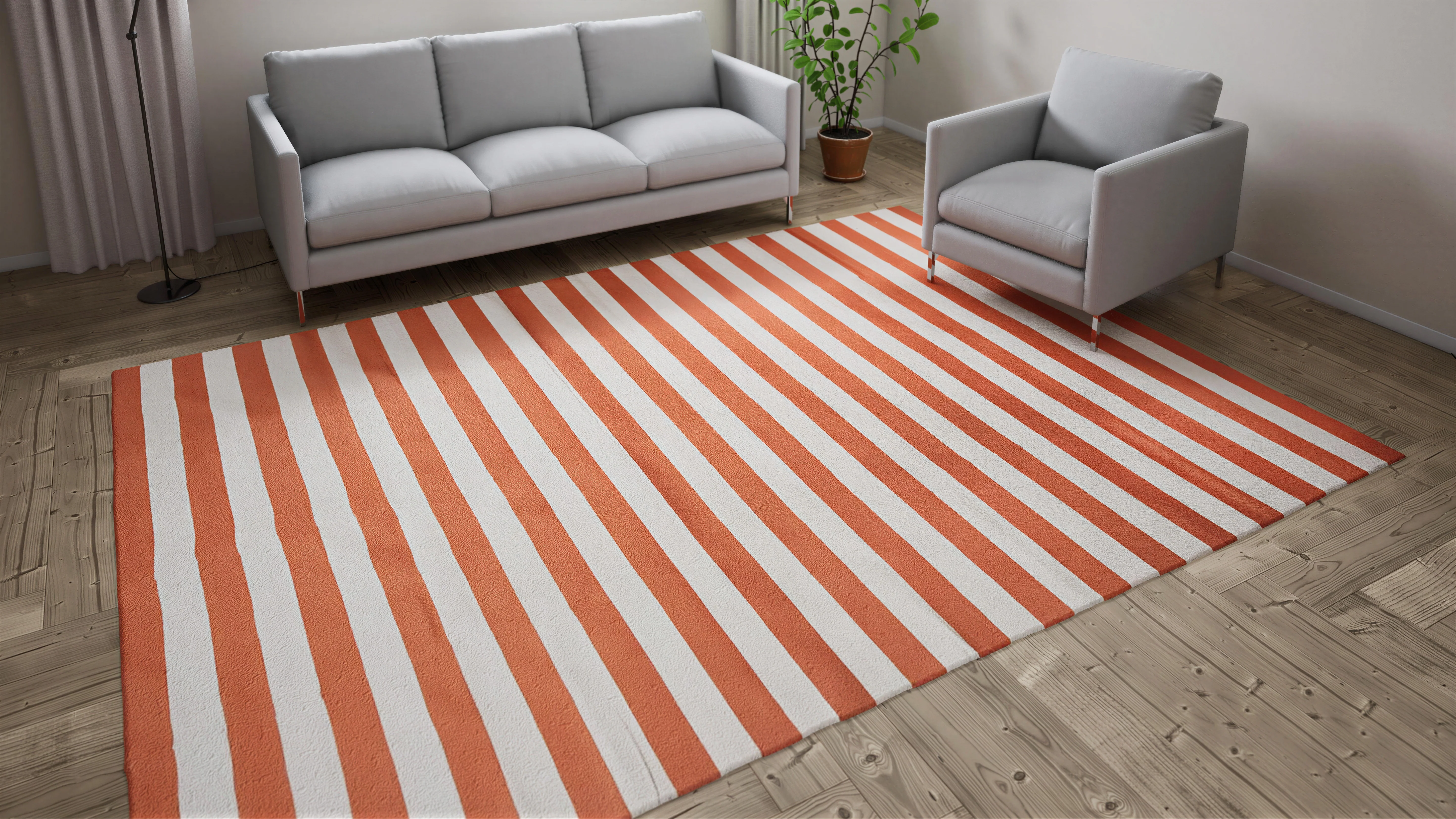 Orange Flatweave Cotton Rug - 8'10" x 11'10" - Image 9