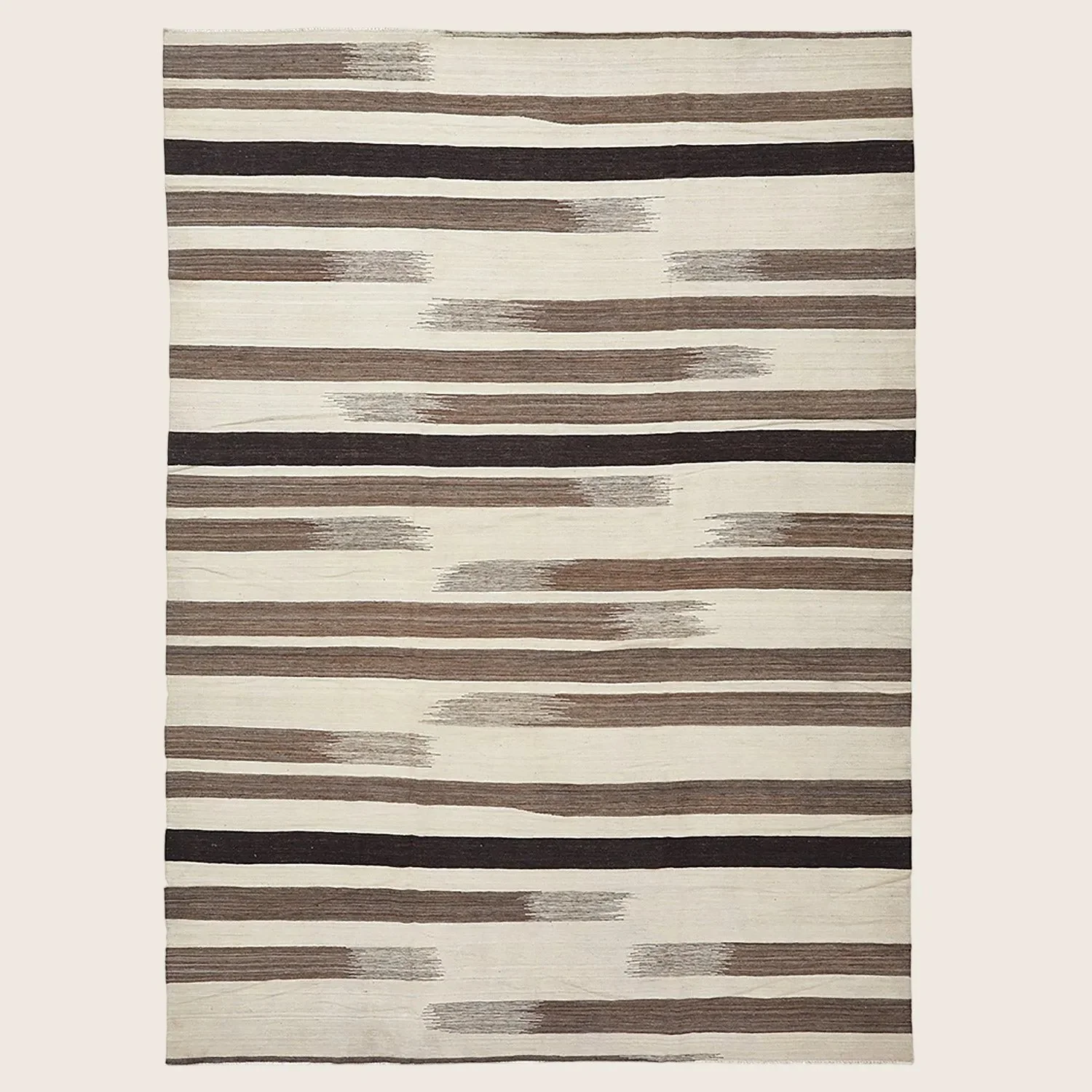 Brown Flatweave Wool Rug - 10' x 14'