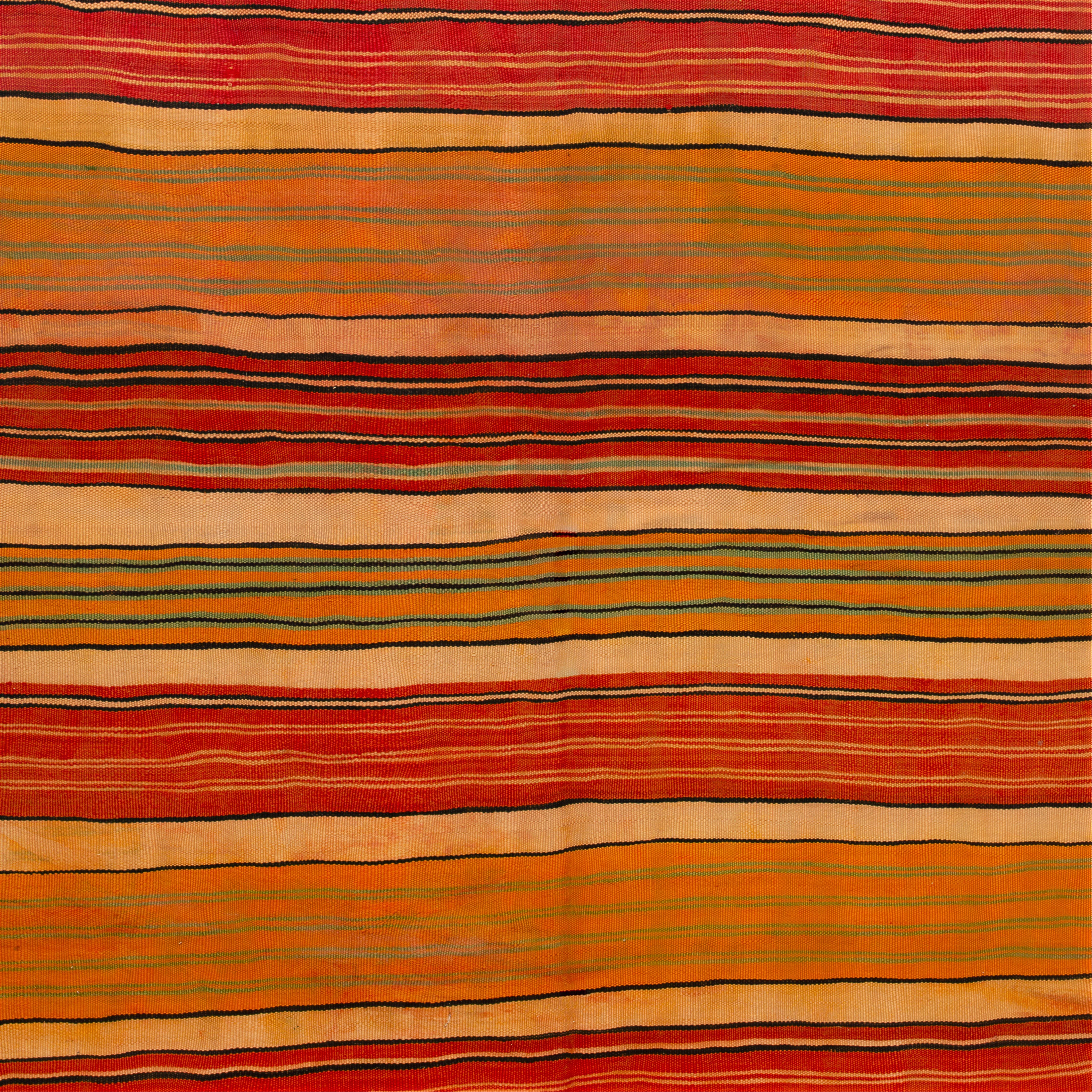 Orange Flatweave Wool Rug - 5'1" x 11'9" - Image 2