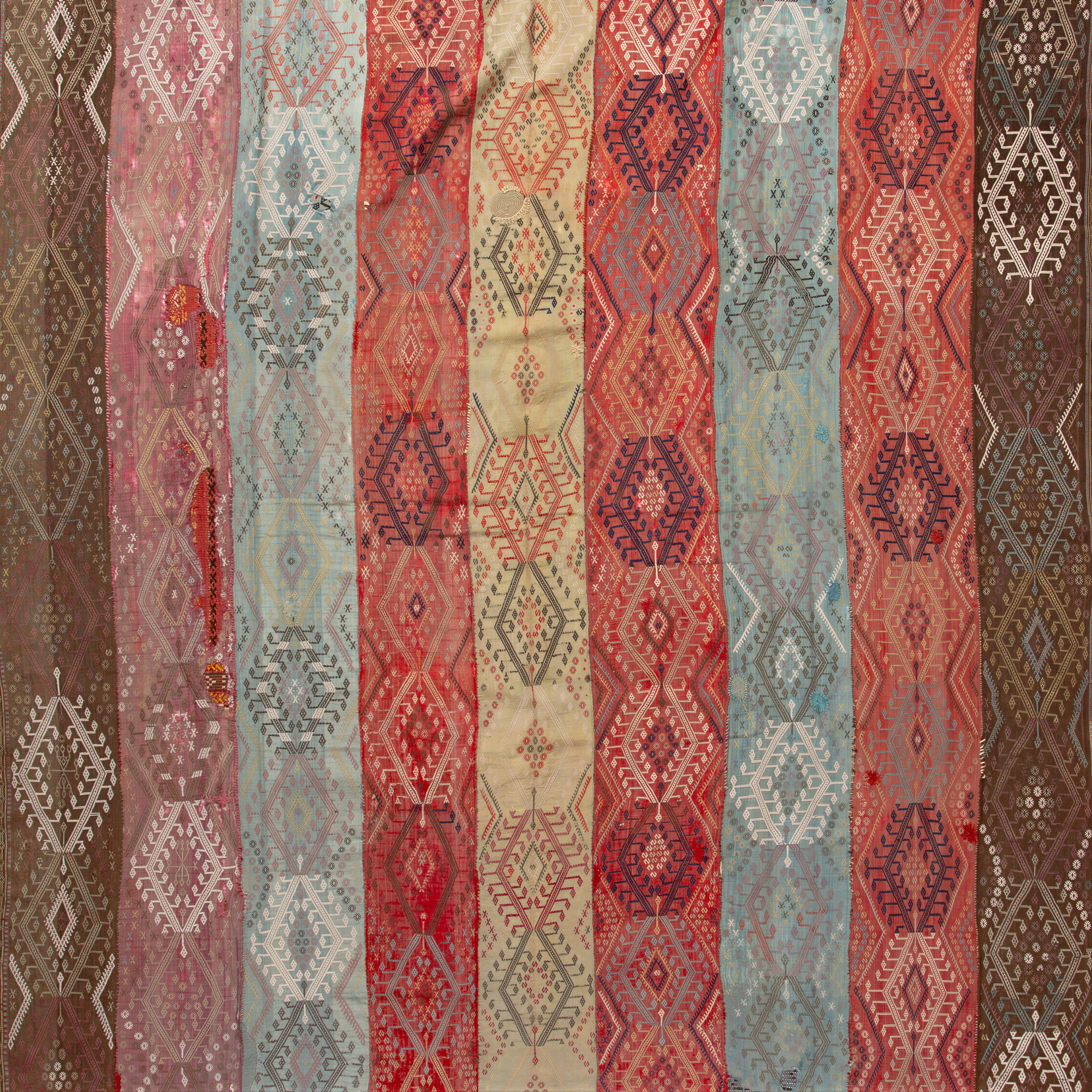 Multicolored Stripe Vintage Kilim Wool Rug - 8'2" x 17'11" - Image 2