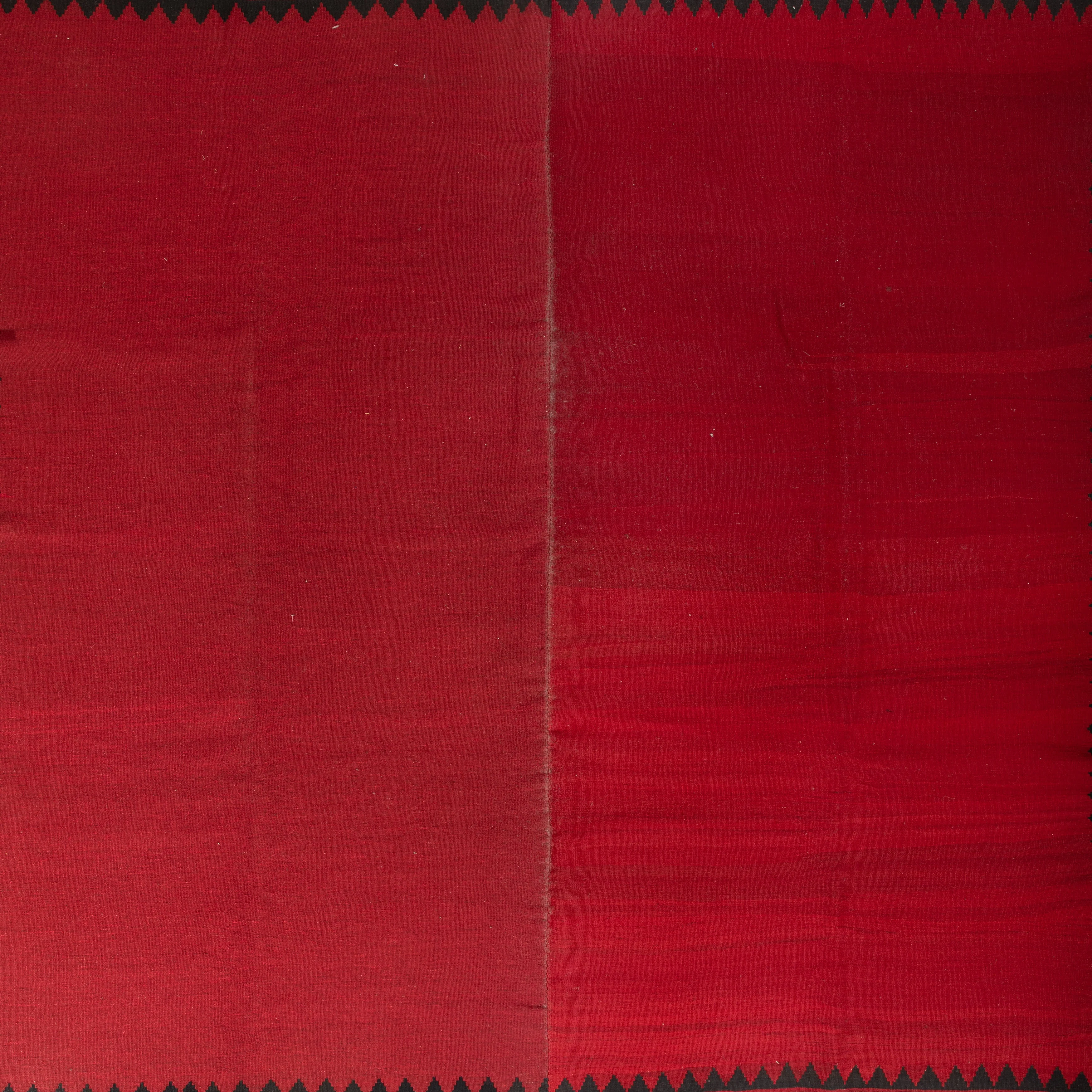 Red Flatweave Wool Persian Rug - 9'9" x 10' - Image 2