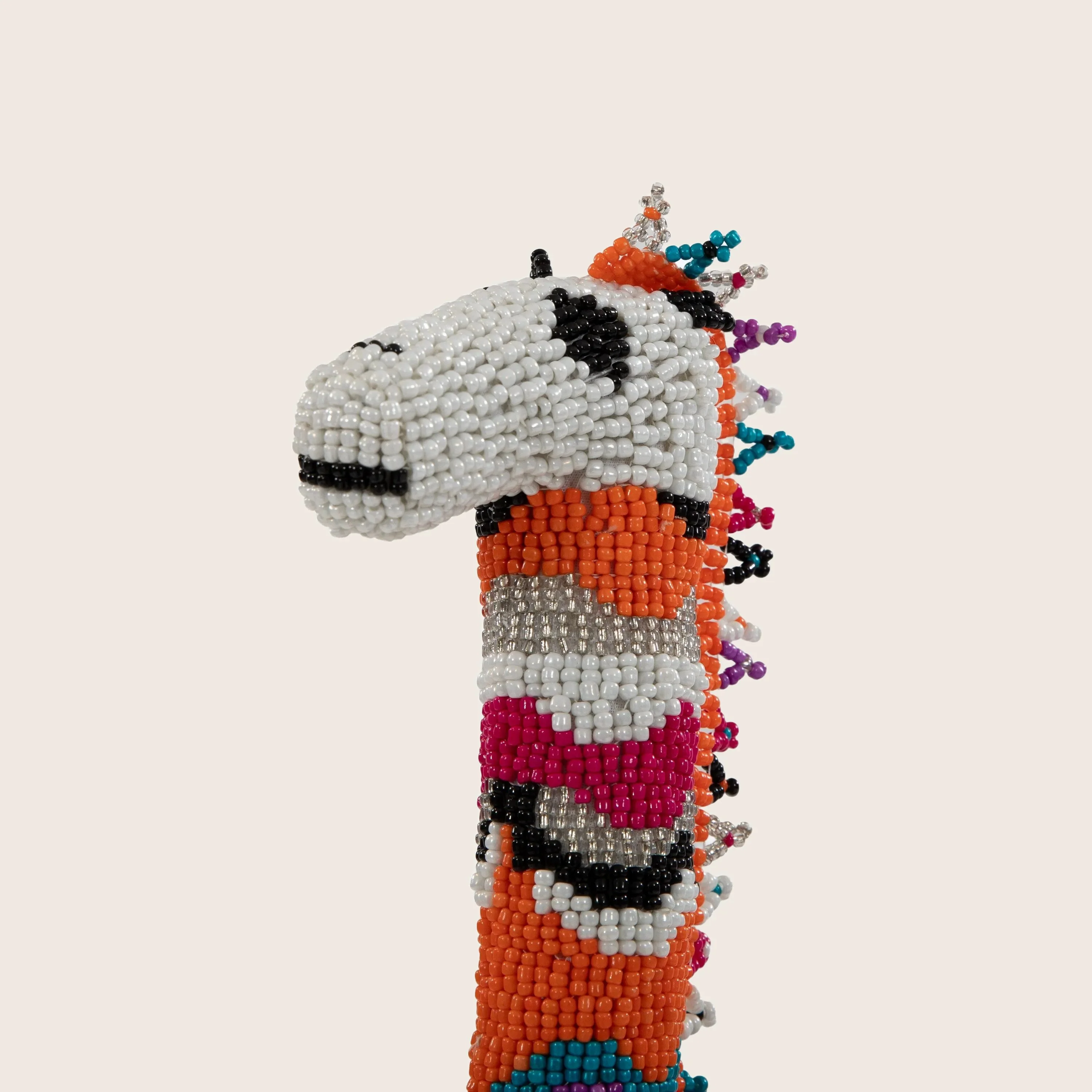 Large Multi Color Striped Beaded Giraffe - Image 2