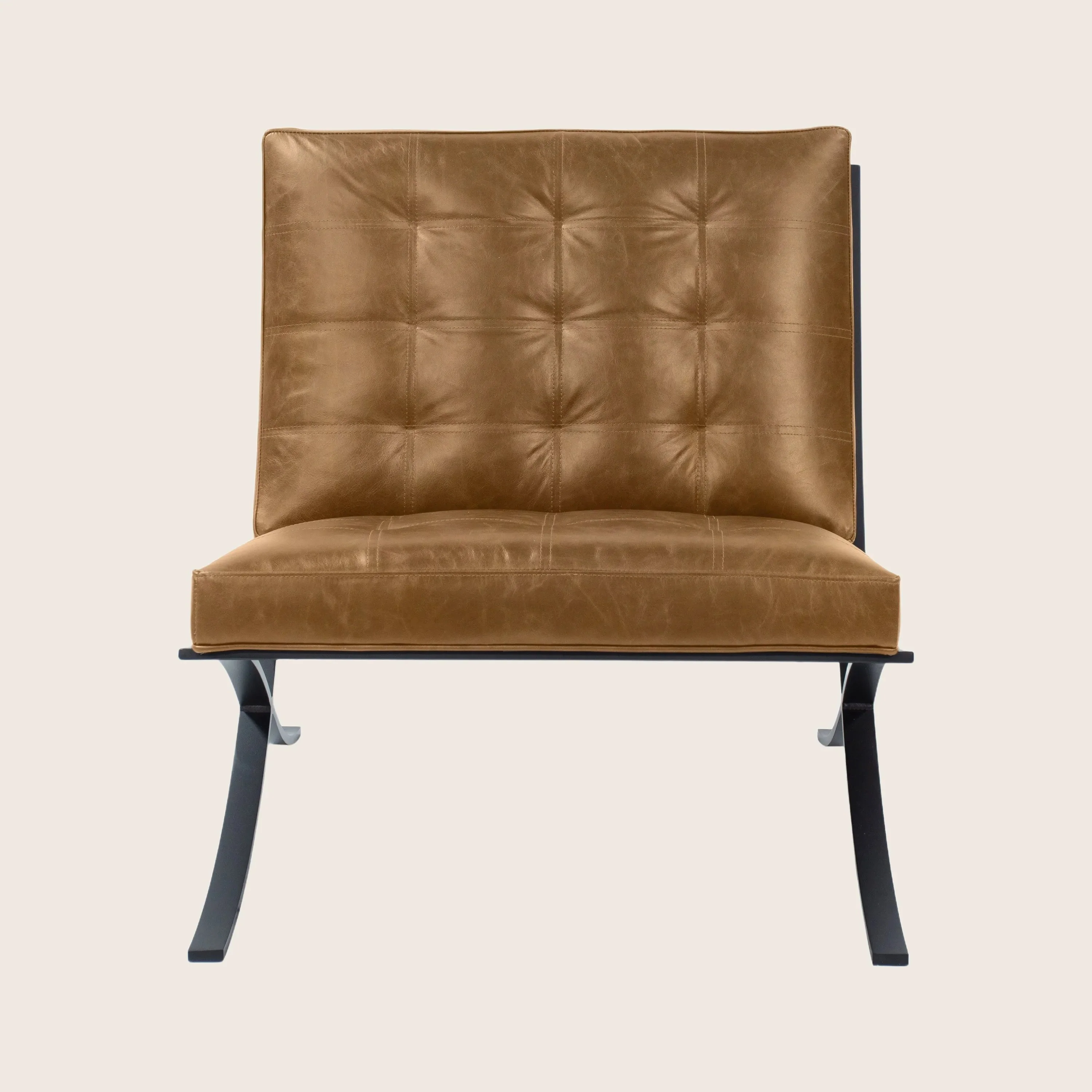 Leather Cross Frame Chair - Image 13