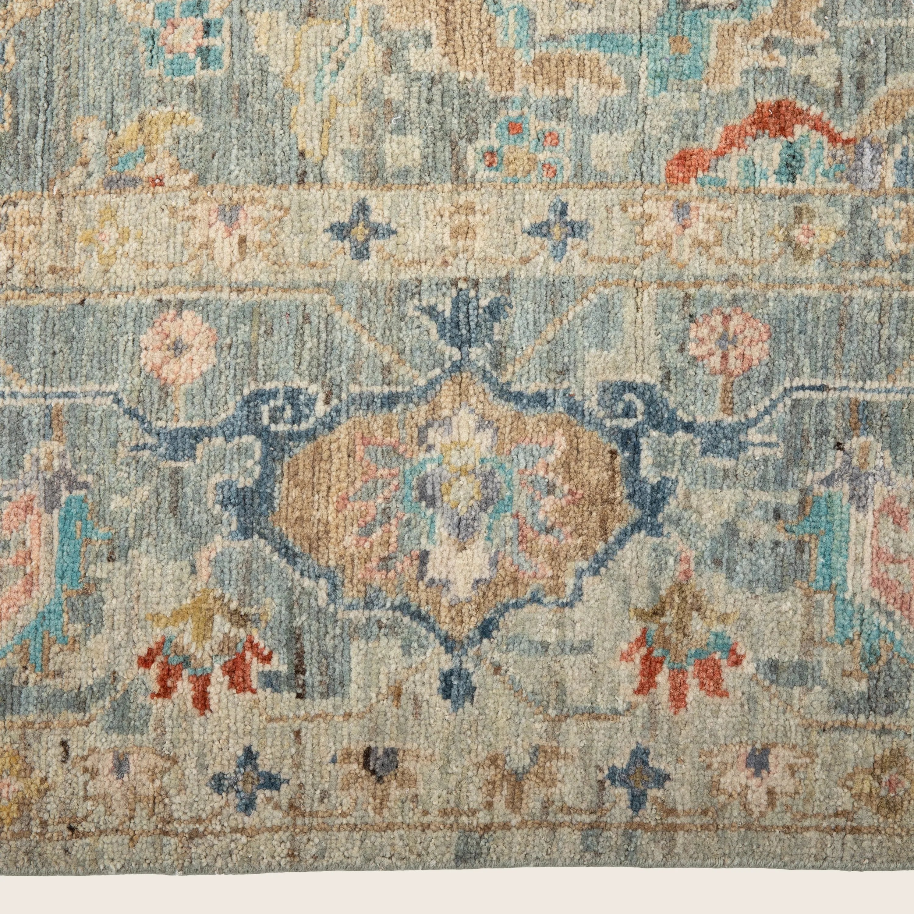 Light Blue Antique Revival Wool Rug - Image 7