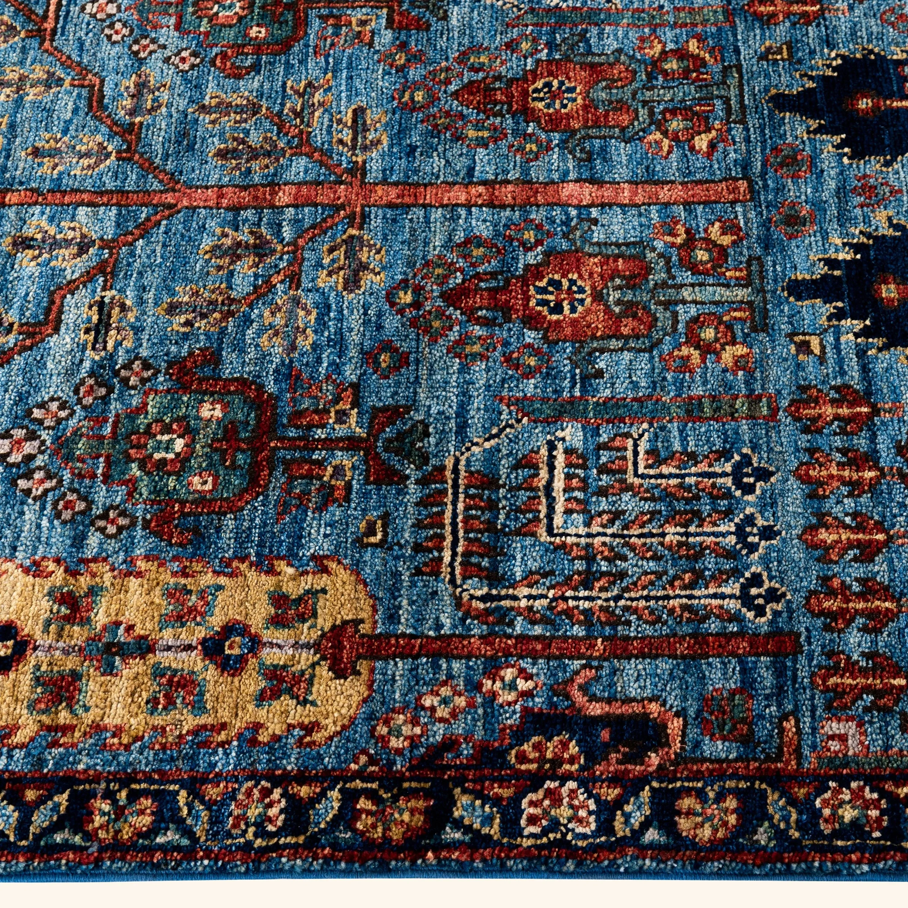 Light Blue Traditional Serapi Wool Runner - 2'9" x 9'10" - Image 6