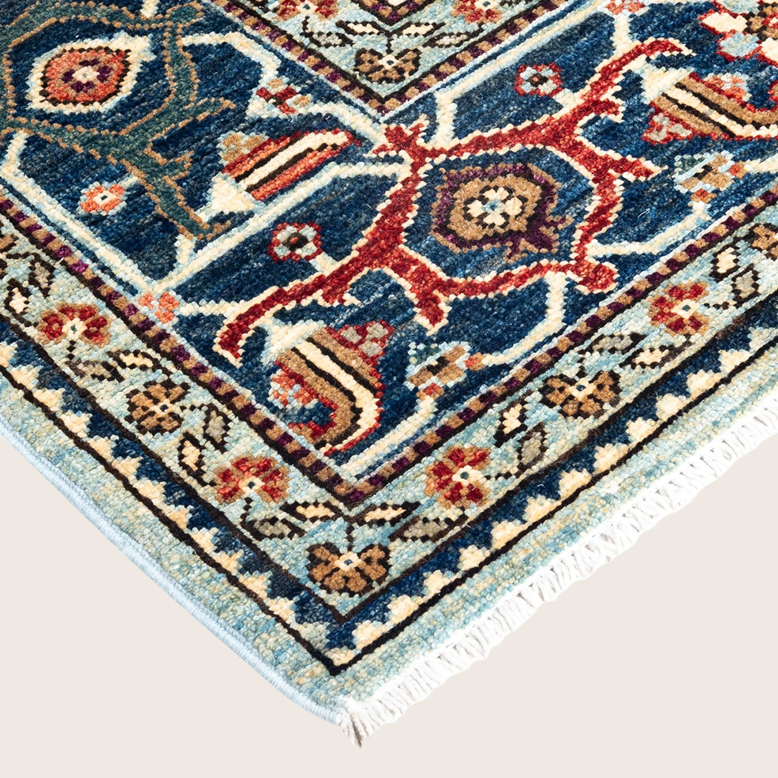 Light Blue Traditional Serapi Wool Rug - 6'1" x 8'11" - Image 2