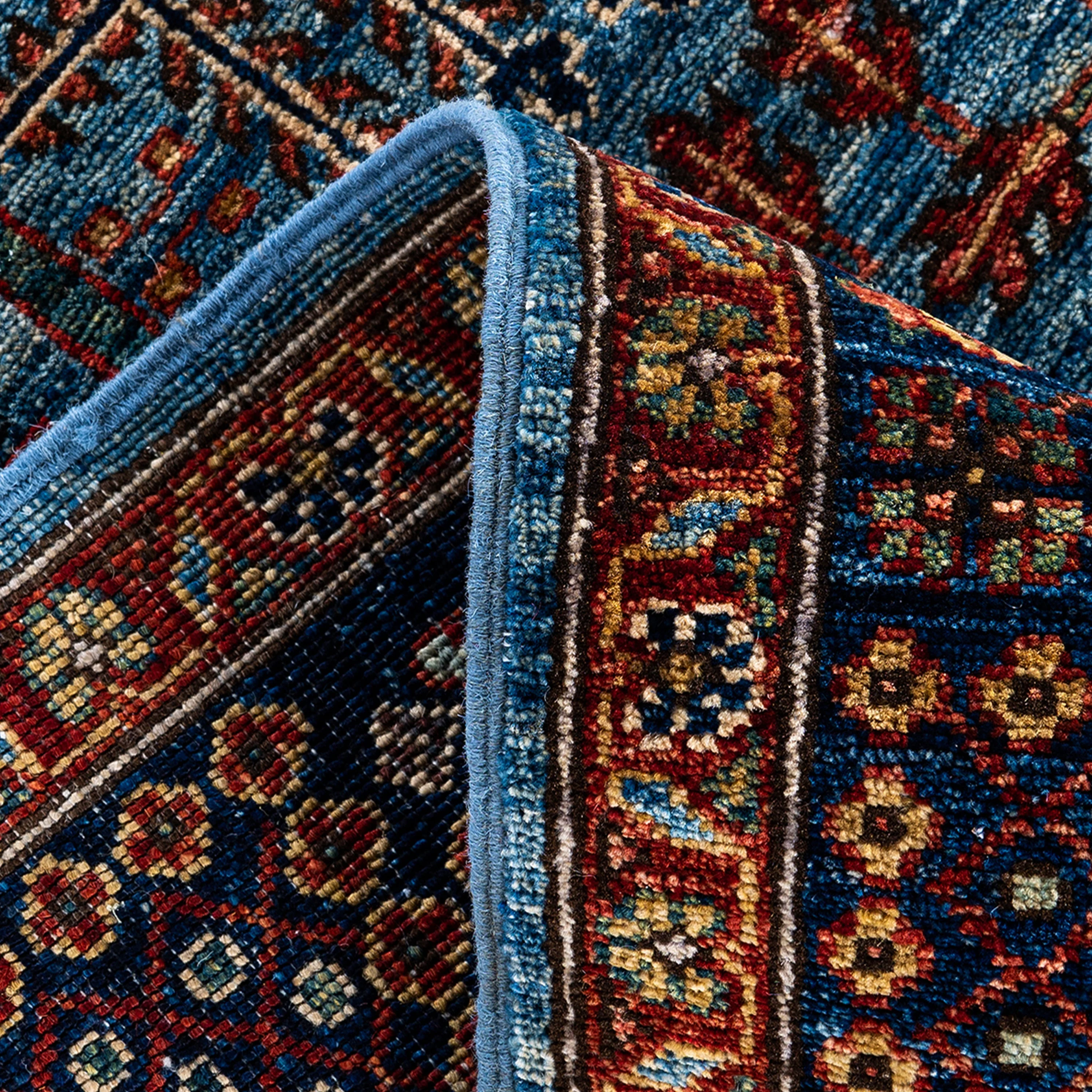Light Blue Traditional Serapi Wool Rug - 6'2" x 8'8" - Image 5