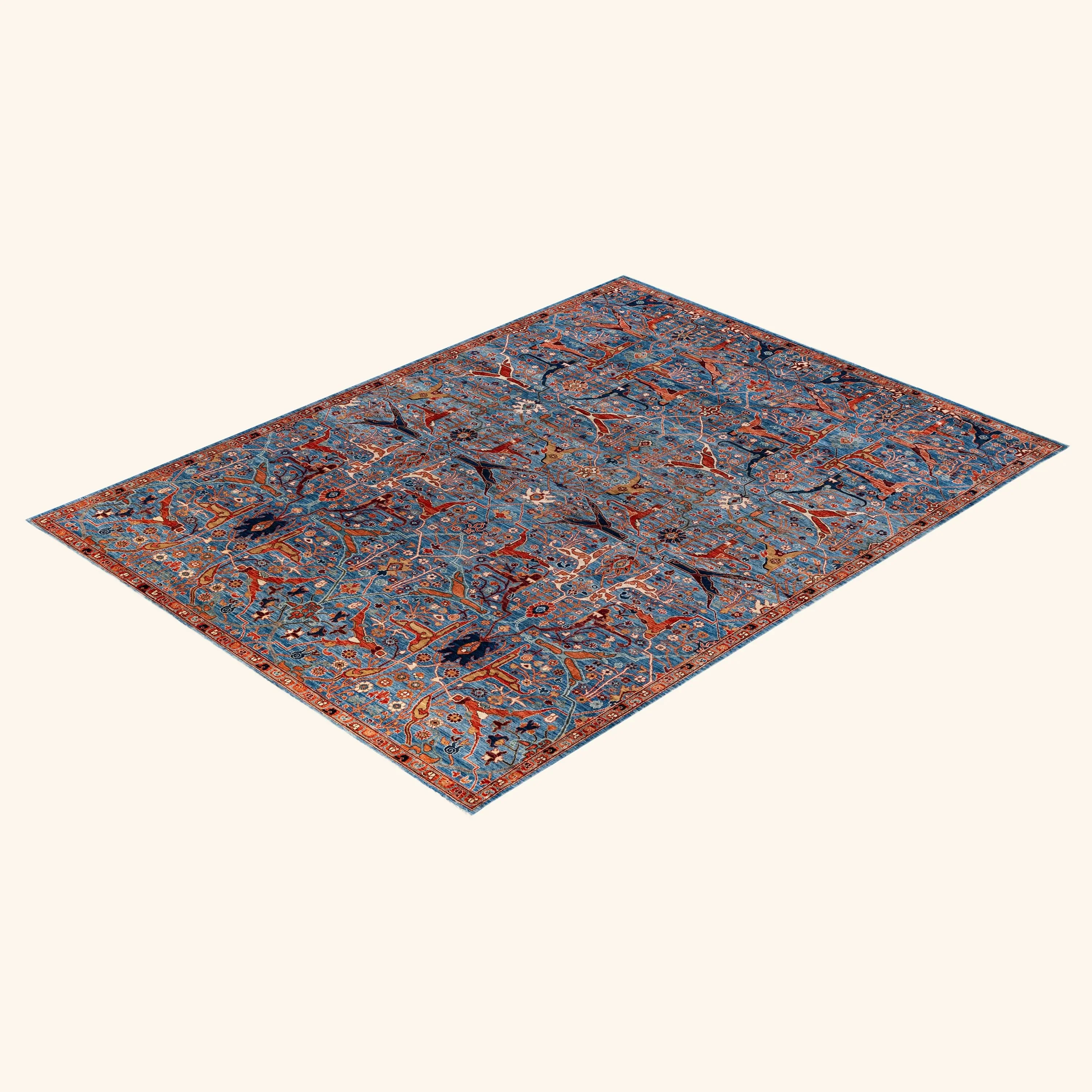Light Blue Traditional Serapi Wool Rug - 8'11" x 11'10" - Image 8