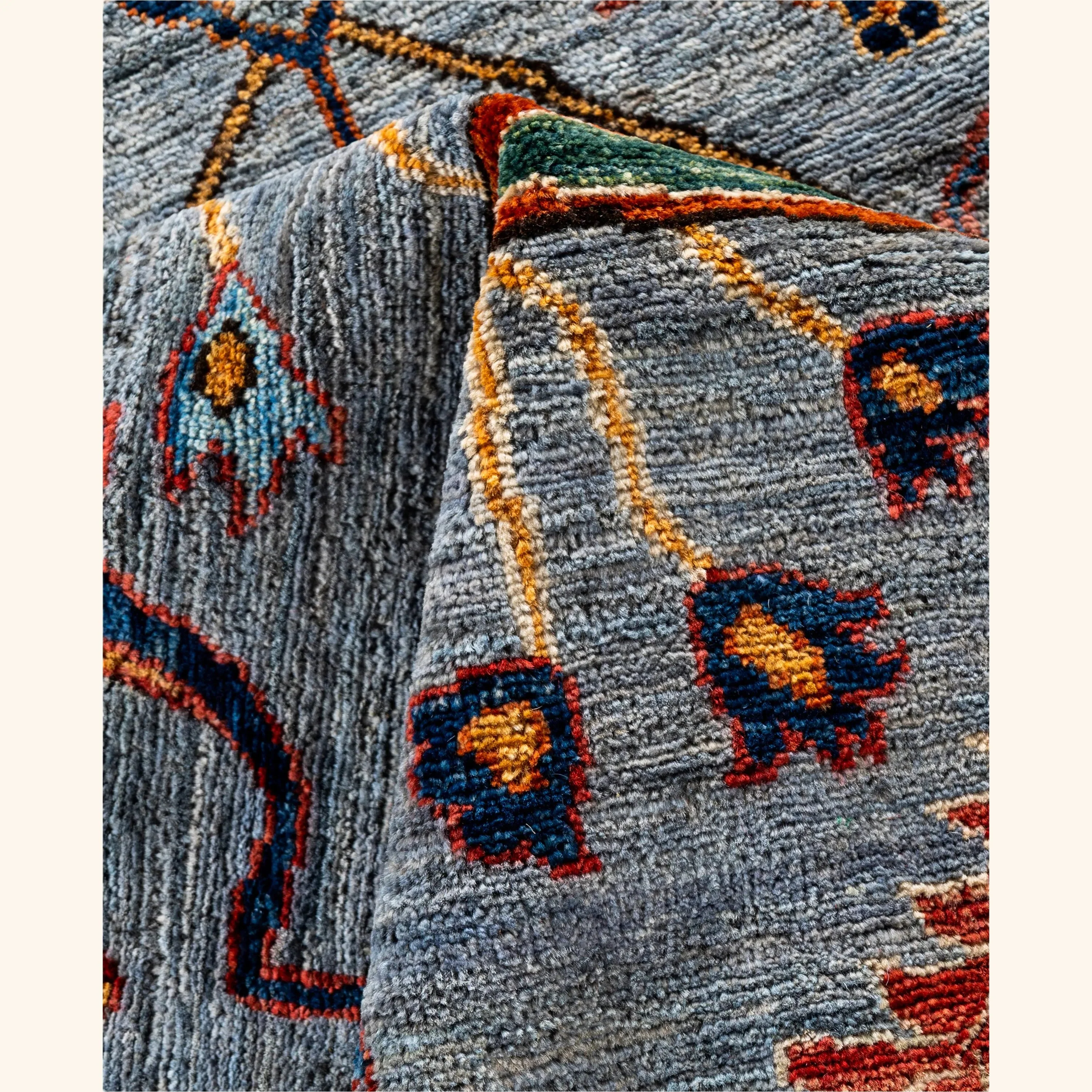 Light Blue Traditional Serapi Wool Rug - 8'11" x 11'9" - Image 3