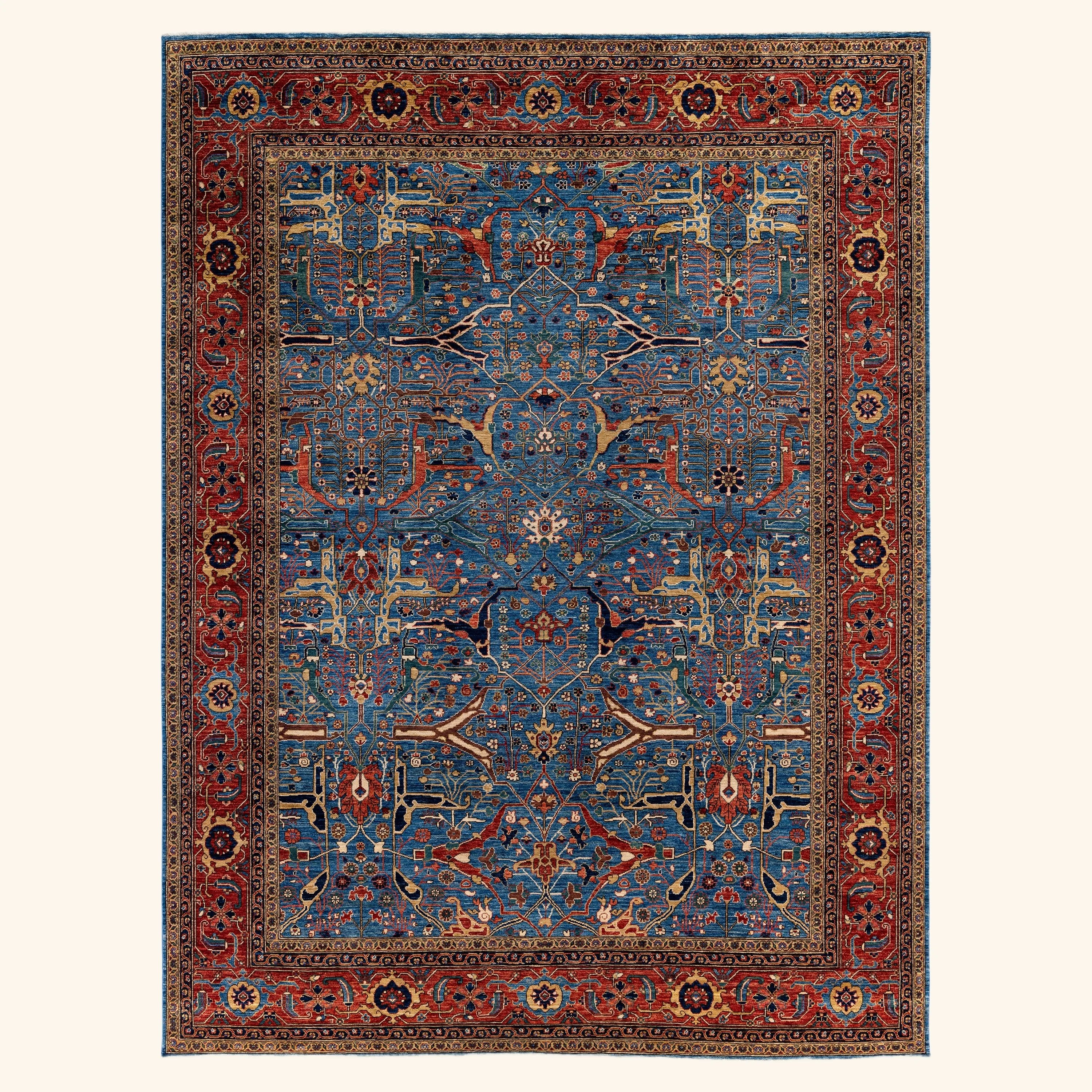 Blue Traditional Serapi Wool Rug - 9' x 11'11"