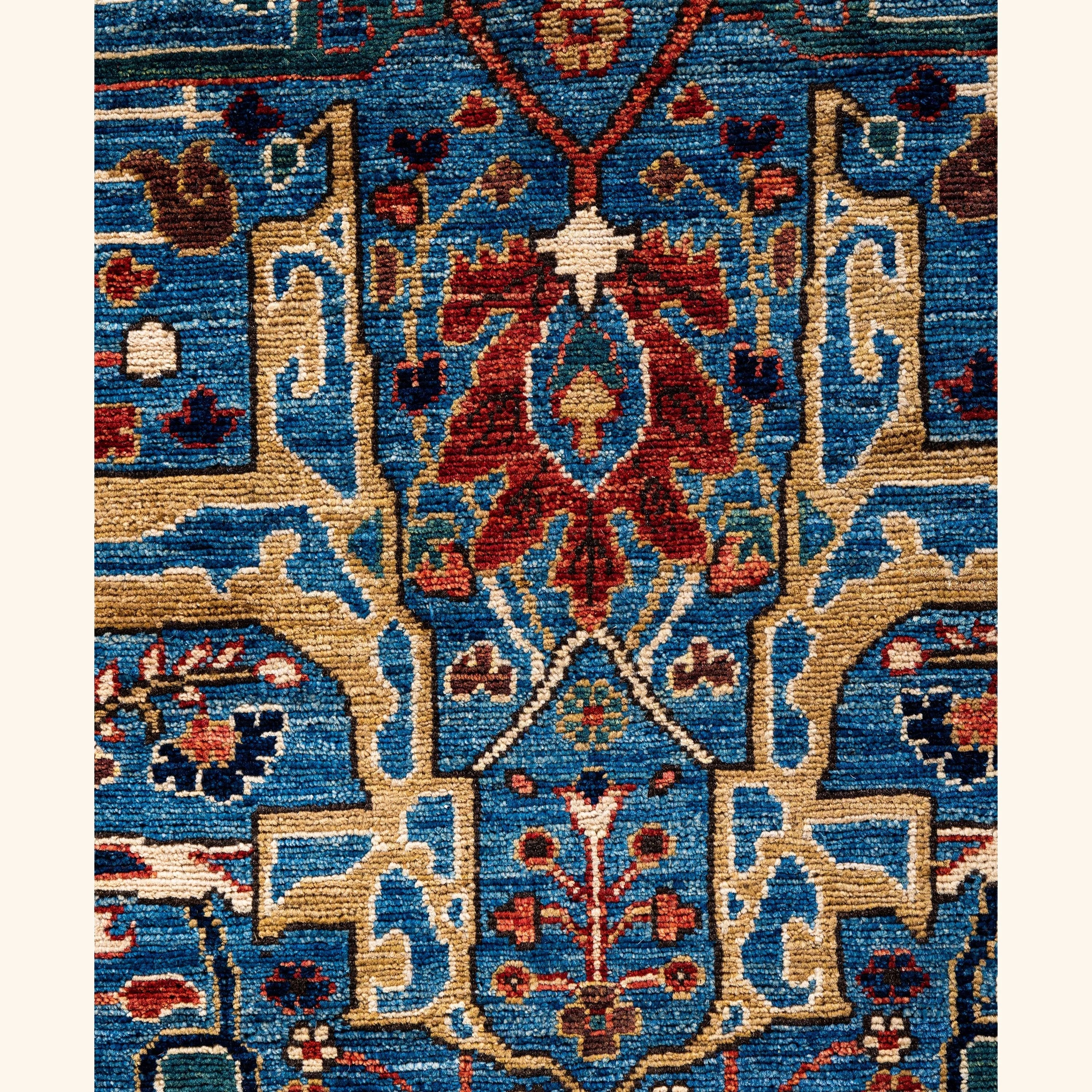 Blue Traditional Serapi Wool Rug - 9' x 11'11" - Image 6