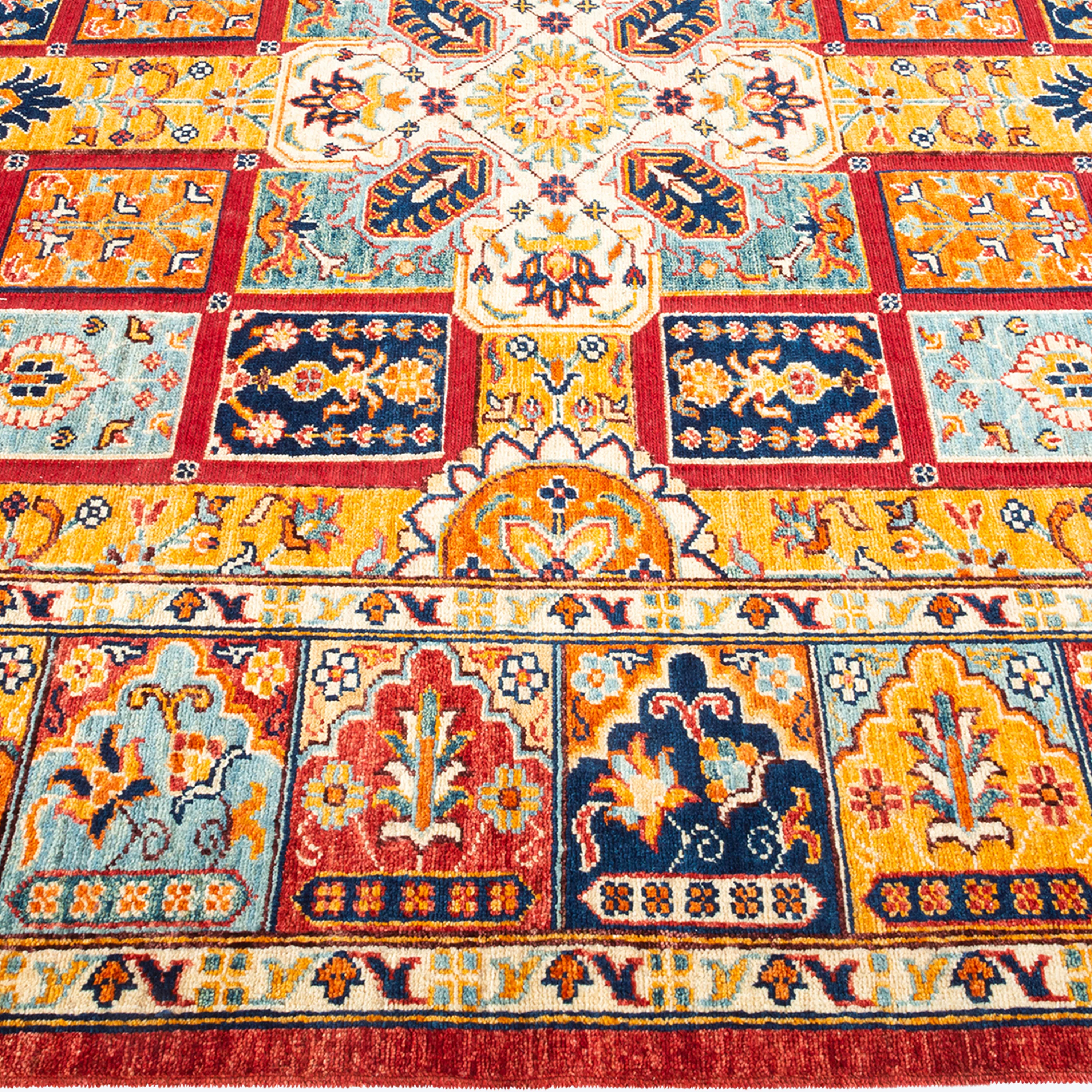 Yellow Traditional Wool Rug - 6' 4 x 9' 5" - Image 4