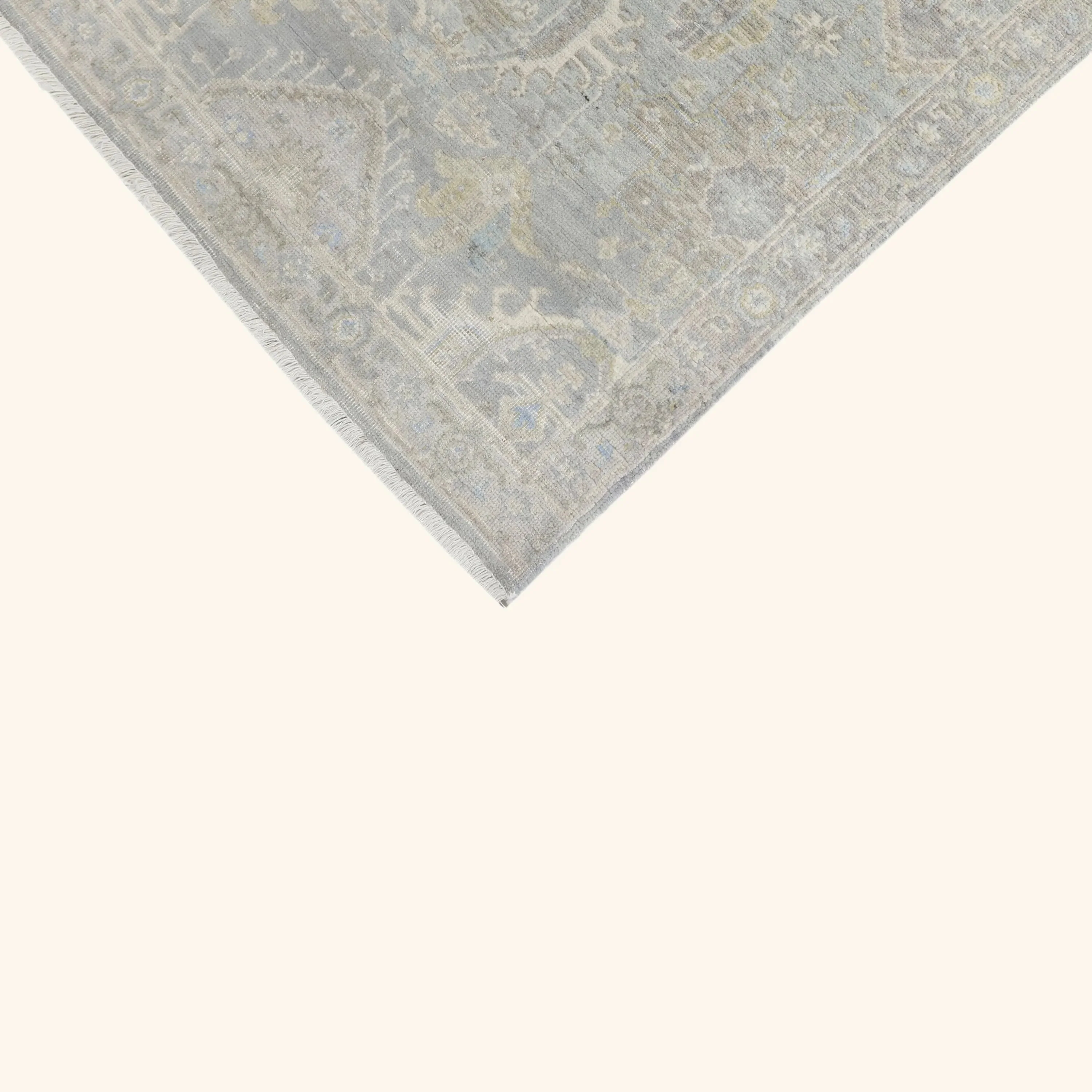 Light Blue Traditional Wool Runner - 3' x 12' - Image 5