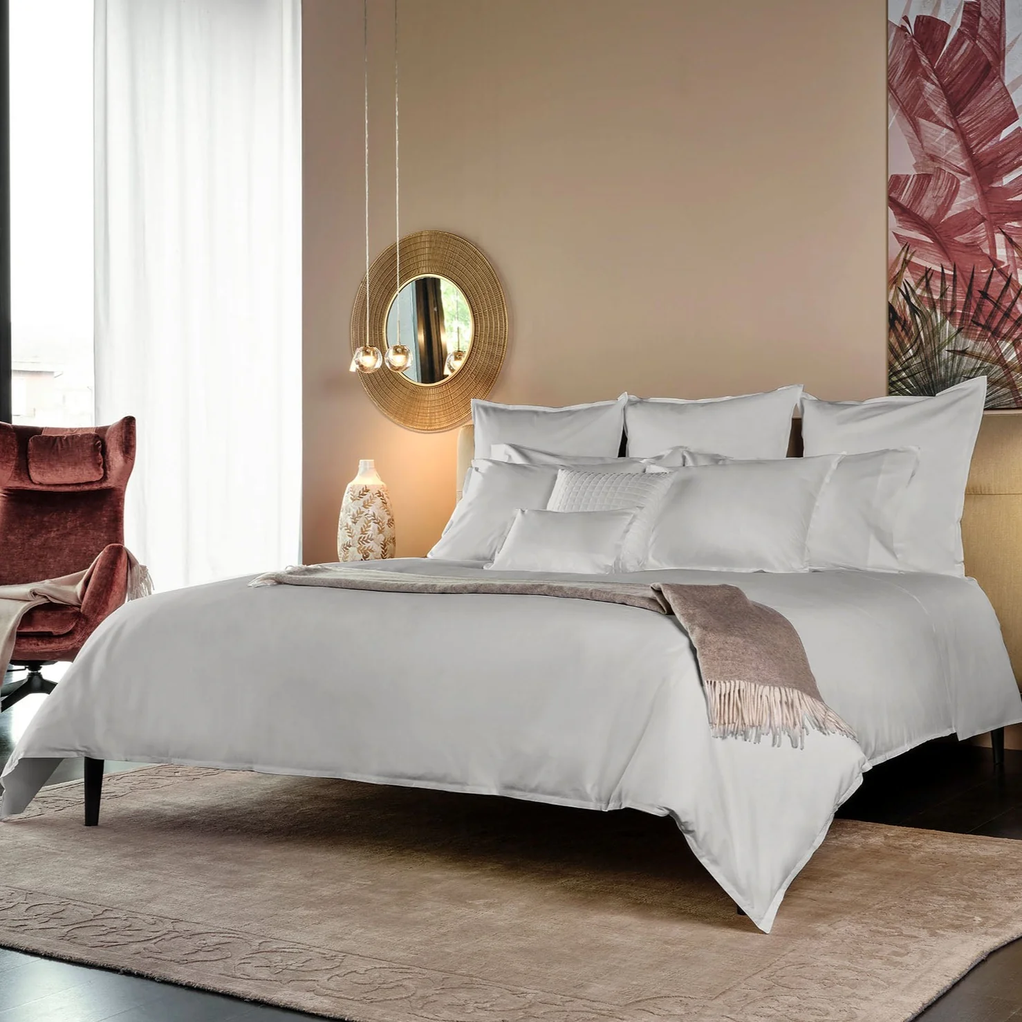 Lineare Sateen Duvet & Shams, Pearl - Image 2