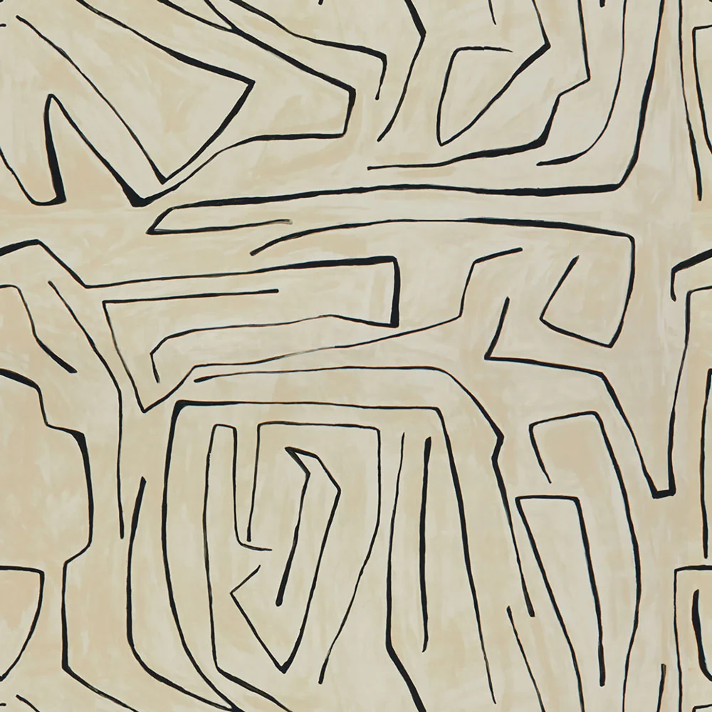 Linen and Onyx Printed Fabric