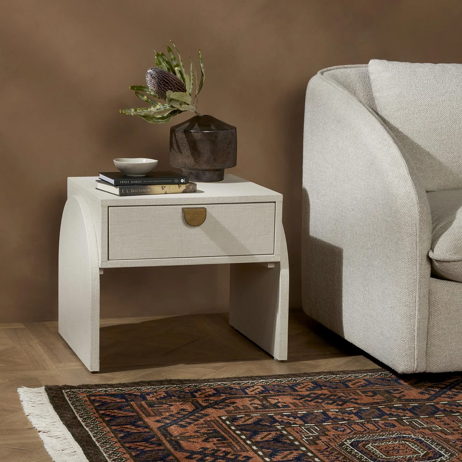 Linen Textured End Table - Image 2