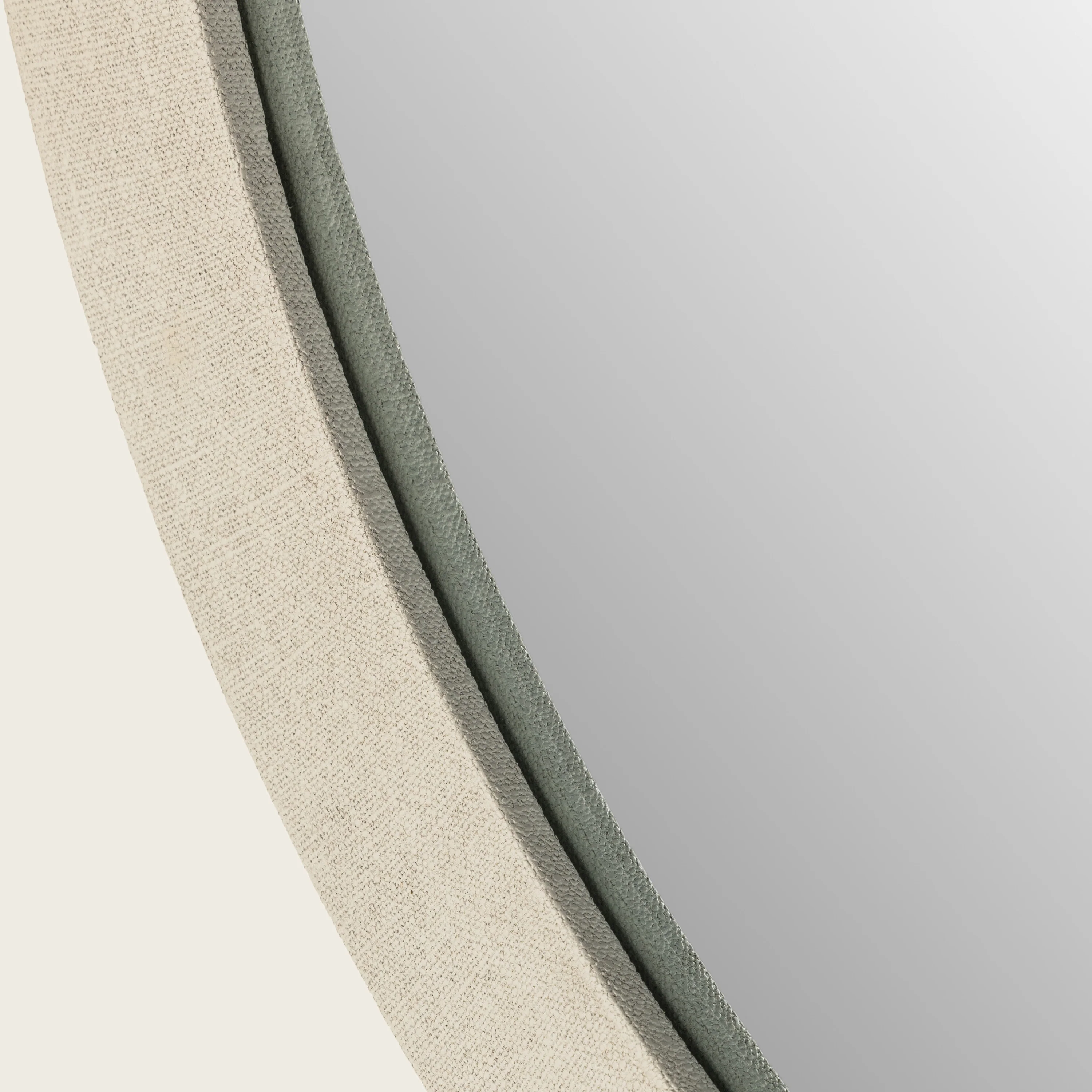 Linen Textured Round Mirror - Image 4