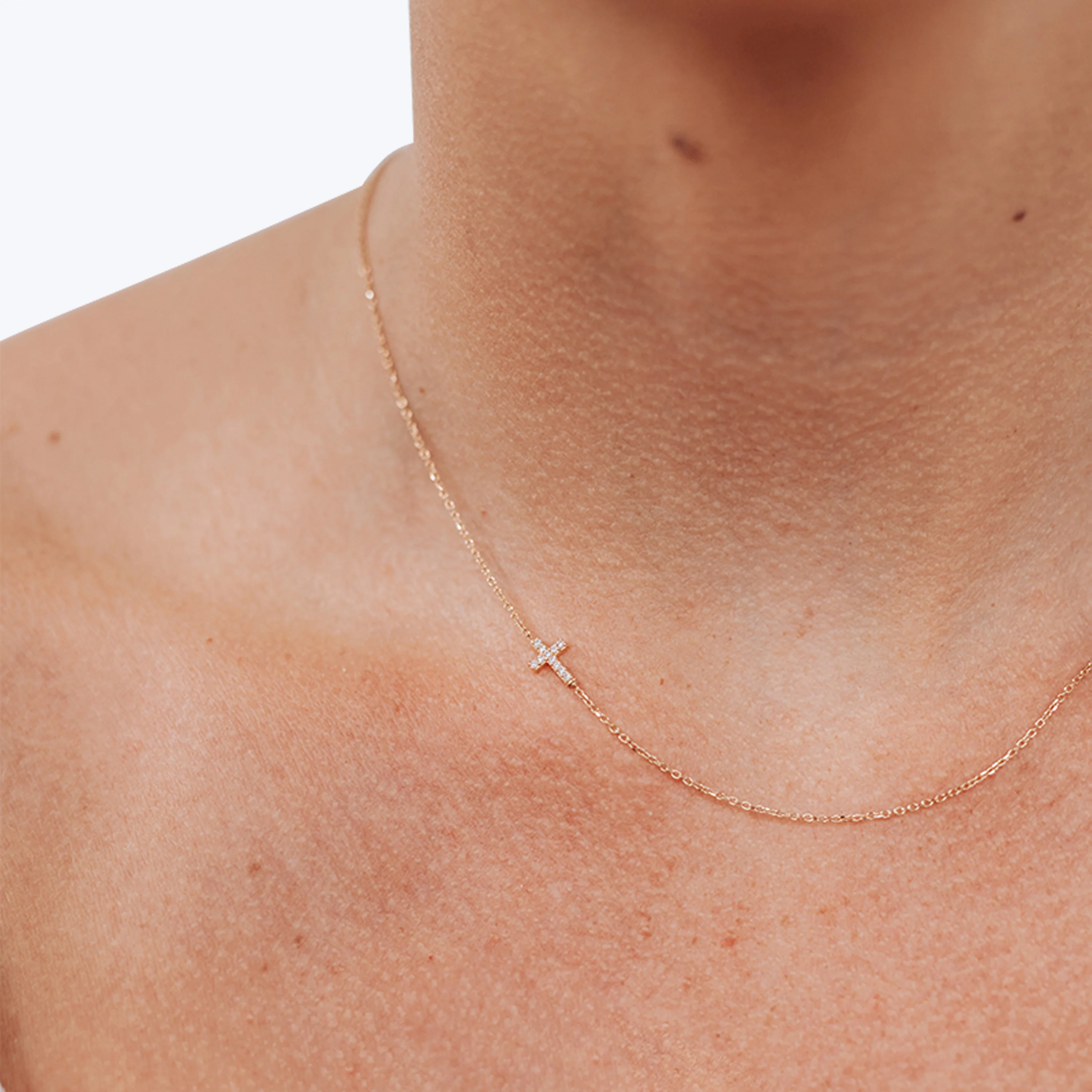 Love Letter Pave Cross Necklace - Image 2