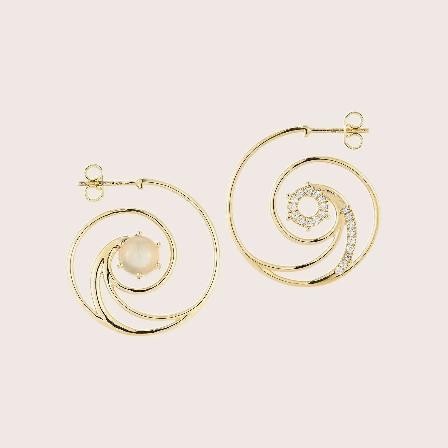 Lunasea Moonstone Hoop Earrings