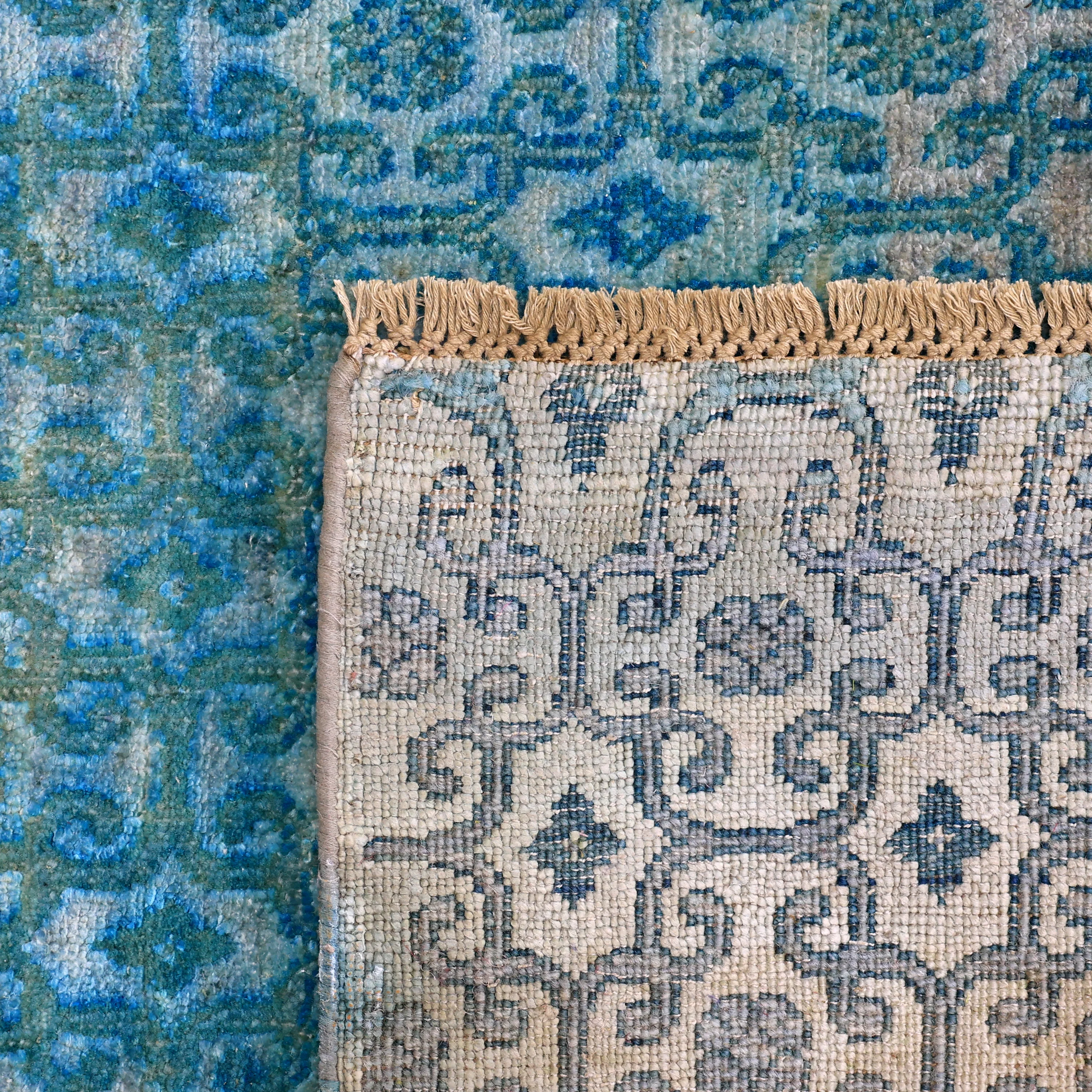 Blue Alchemy Contemporary Wool Silk Blend Rug - 2'10" x 12'4" - Image 6