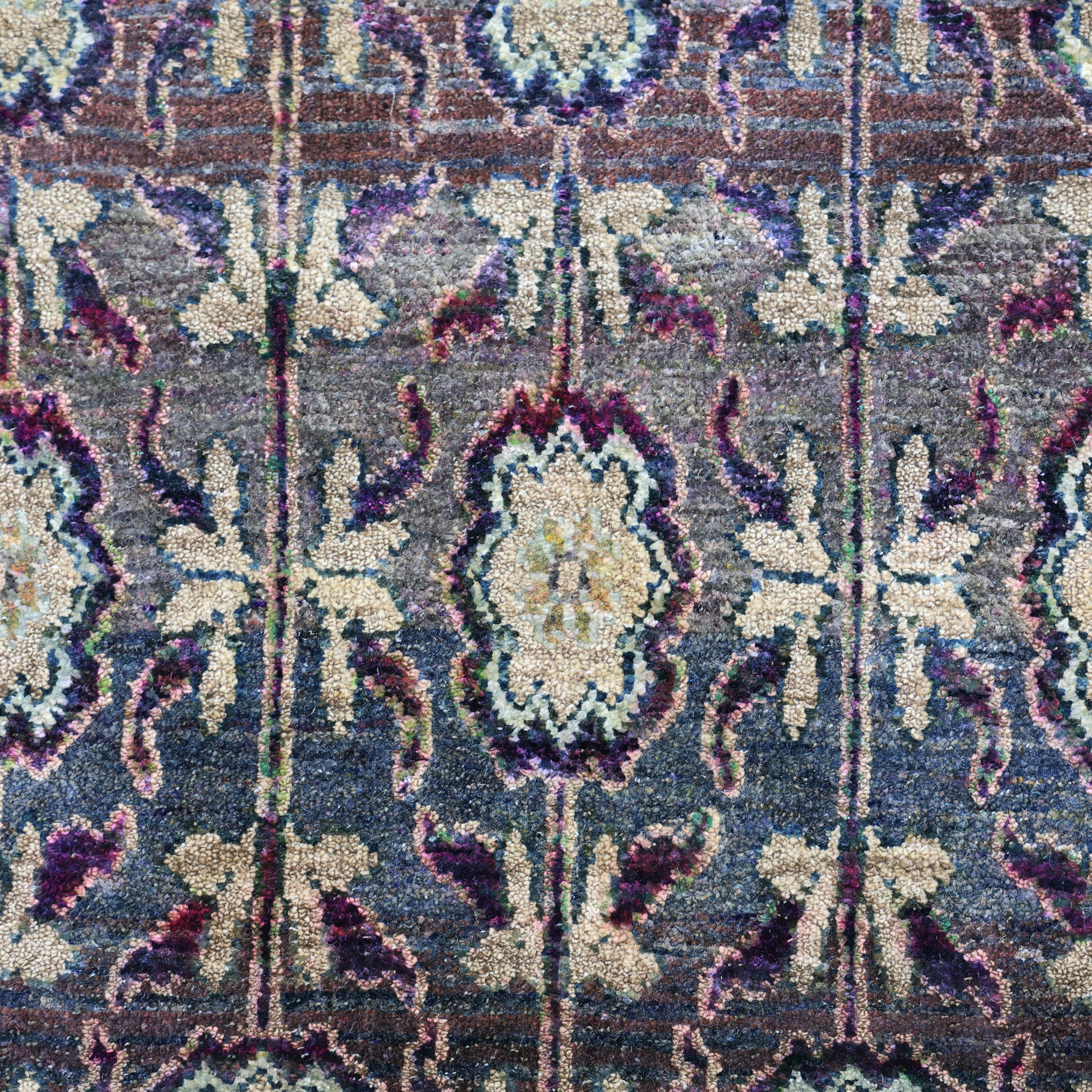 Multicolored Alchemy Contemporary Wool Silk Blend Runner - 3' x 14'6" - Image 4