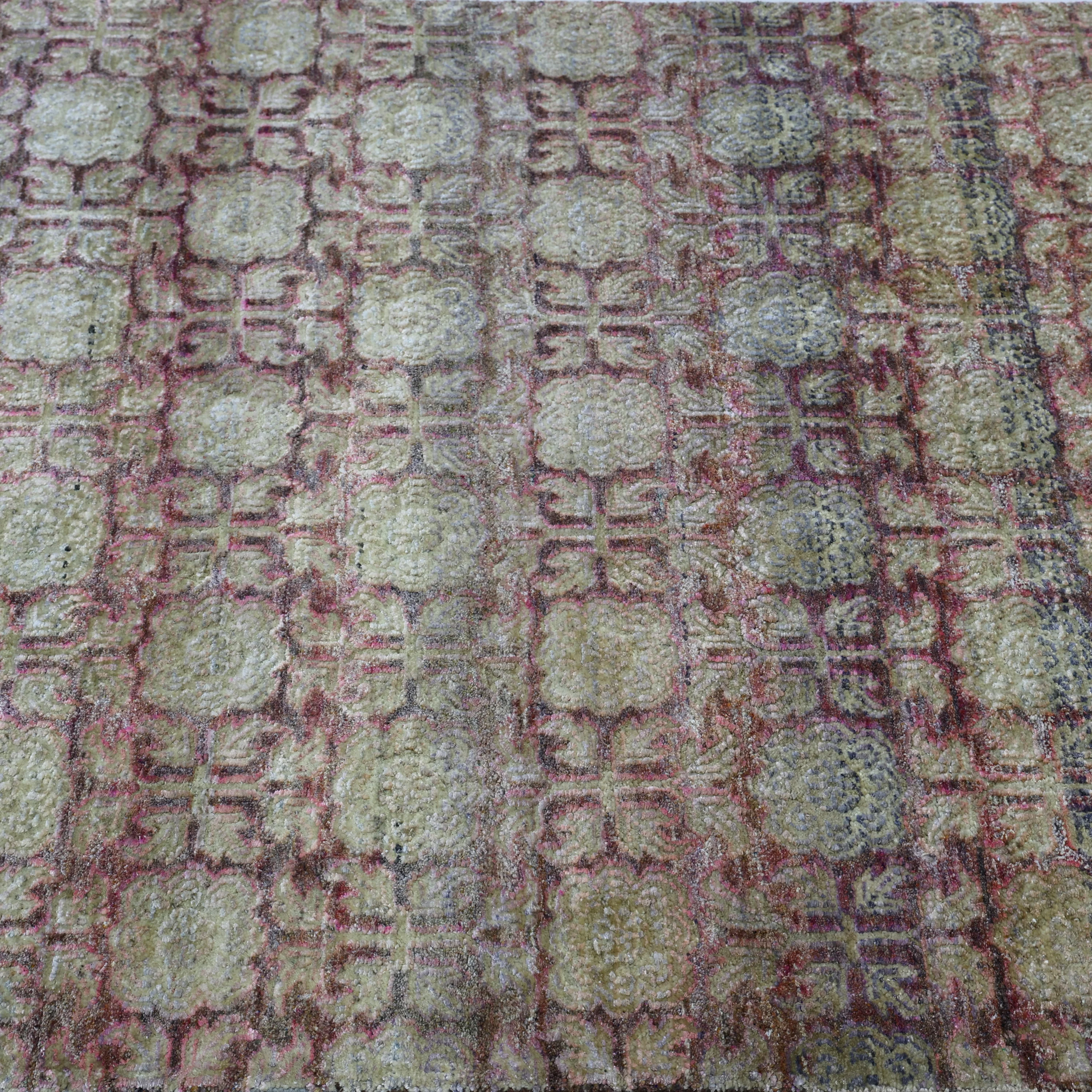 Multicolored Alchemy Contemporary Wool Silk Blend Runner - 3'2" x 22'2" - Image 3